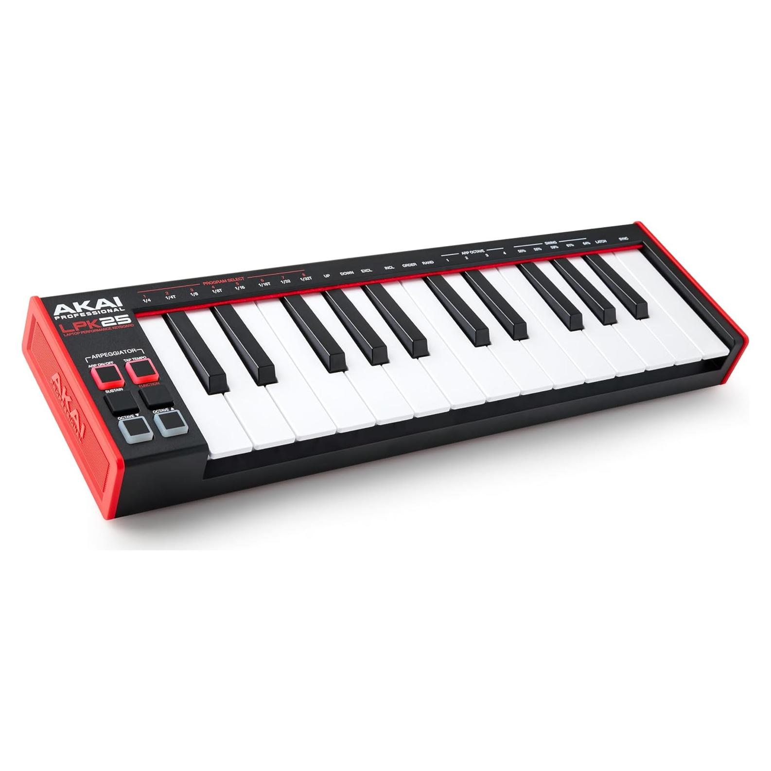Controlador MIDI USB AKAI LPK25 - 25 Teclas Sintéticas Negro