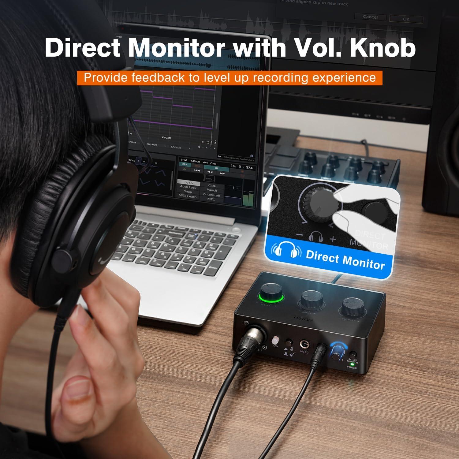 Mezclador de Audio FIFINE SC1 USB para PC con XLR y 48V