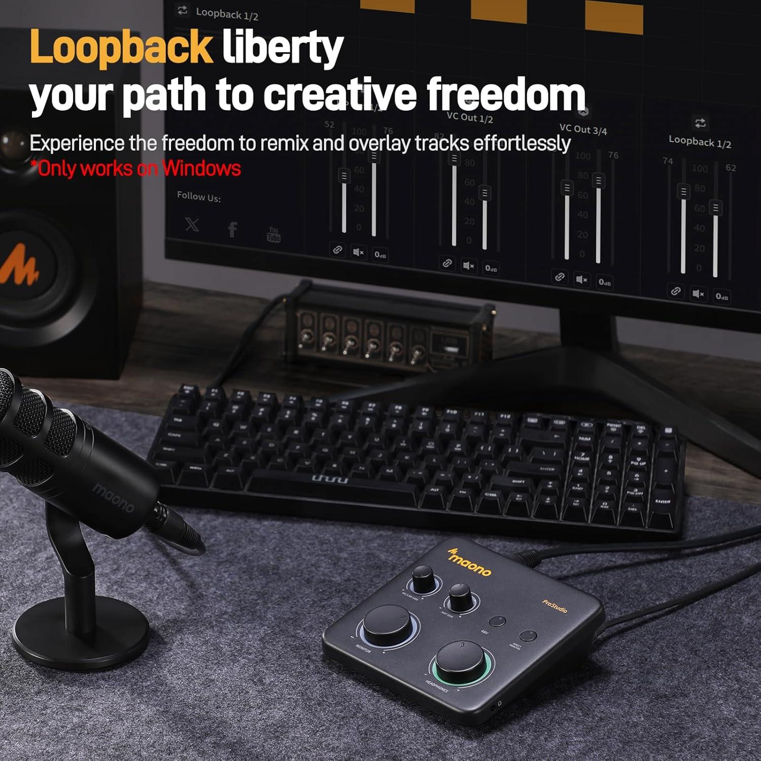 Interfaz de Audio USB MAONO PS22 Lite 24-bit/192kHz XLR