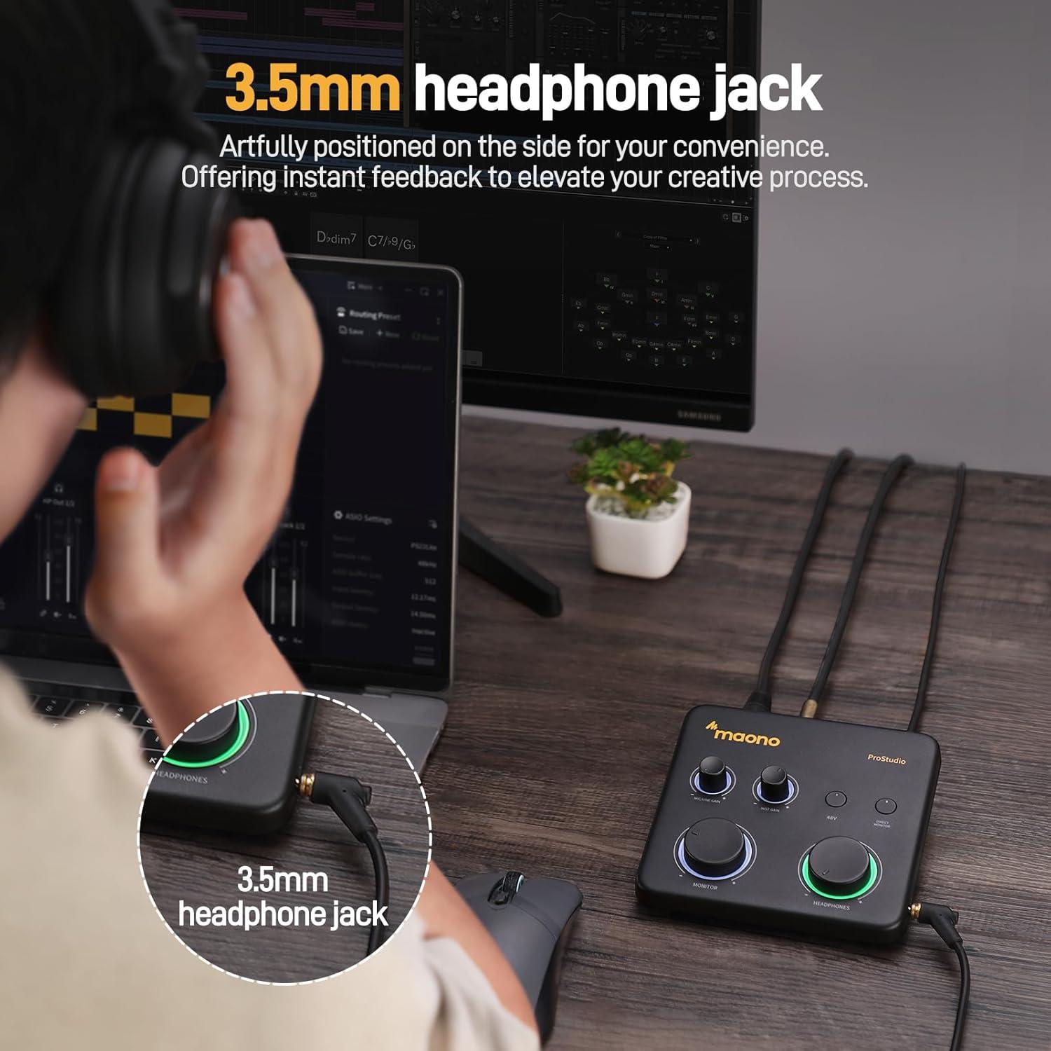 Interfaz de Audio USB MAONO PS22 Lite 24-bit/192kHz XLR