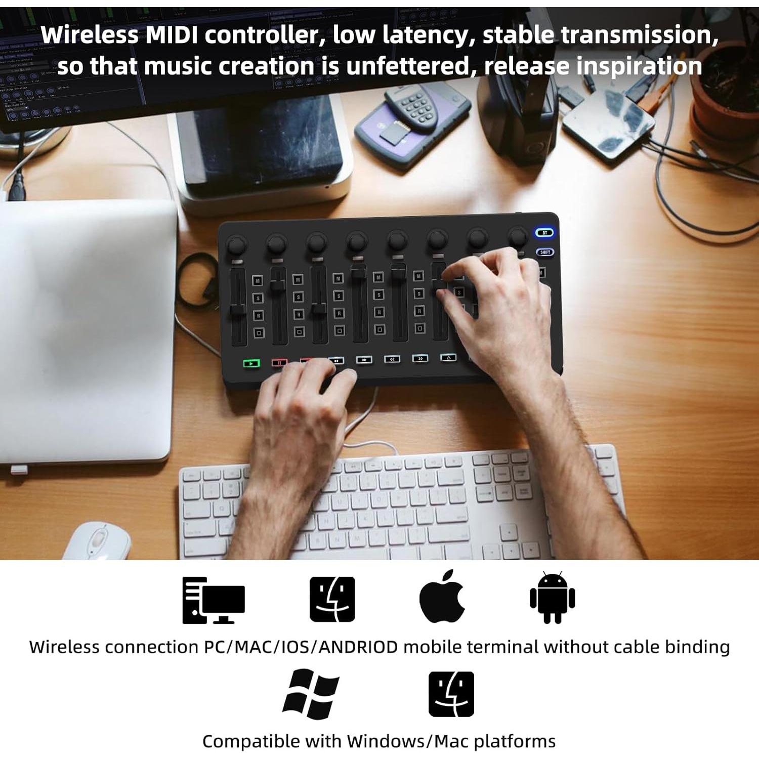 Controlador MIDI Inalámbrico M-VAVE 25 Teclas Bluetooth Negro