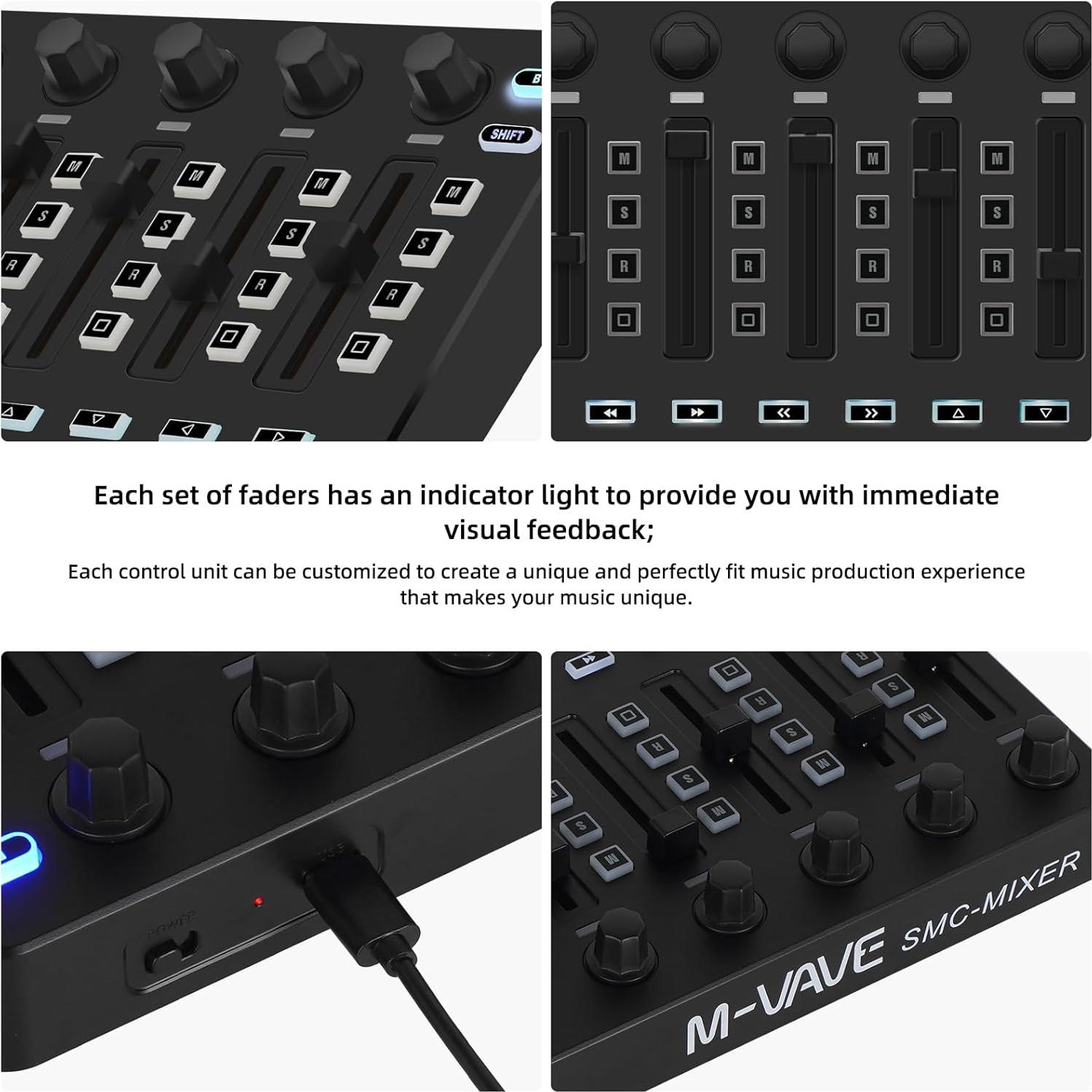 Controlador MIDI Inalámbrico M-VAVE 25 Teclas Bluetooth Negro