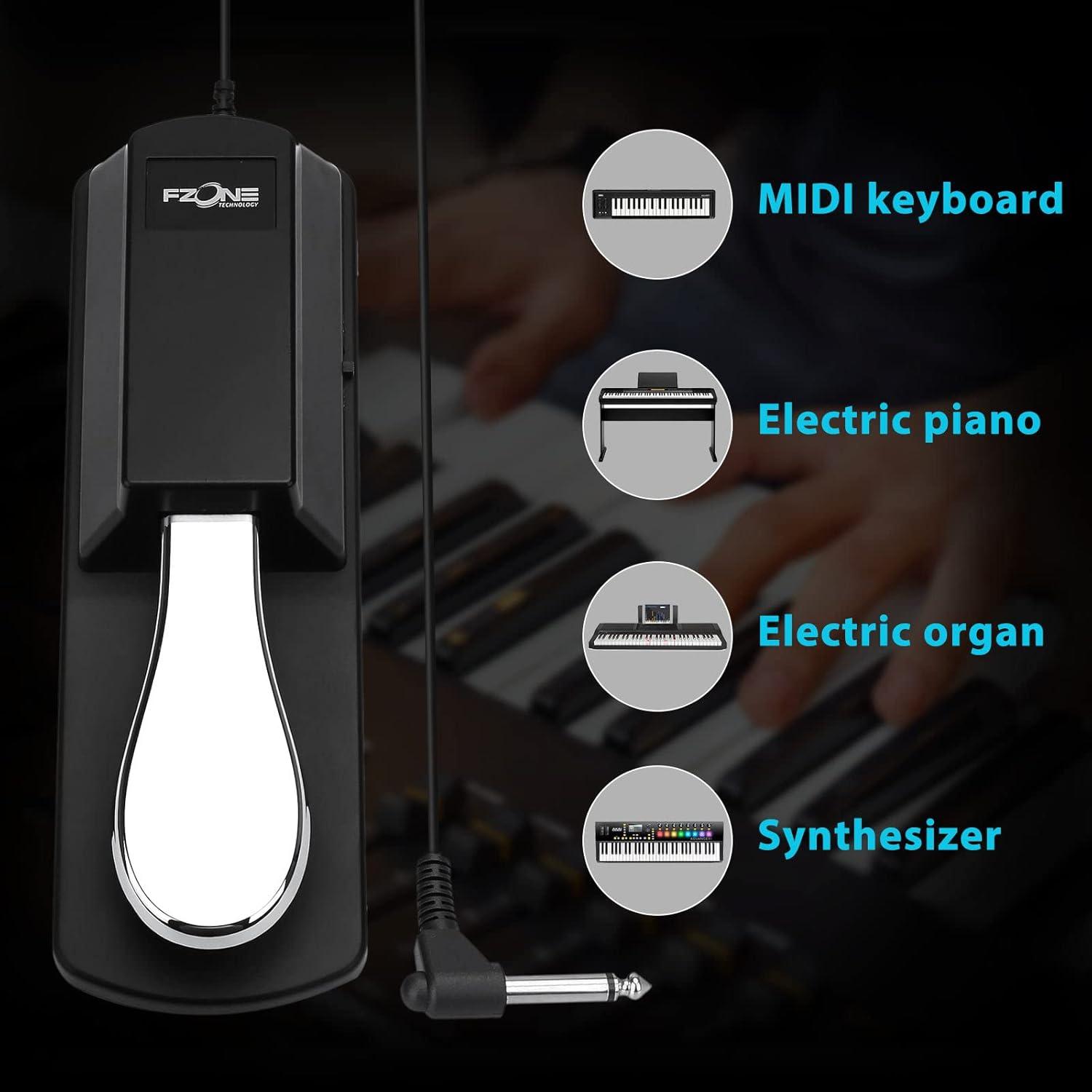 Pedal de Sostenido FZONE SP-1 para Teclados MIDI Universal