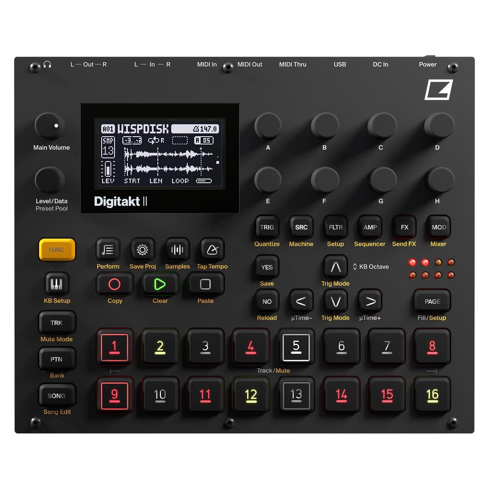 Muestreador Elektron Digitakt II 16 Pistas Estéreo Negro