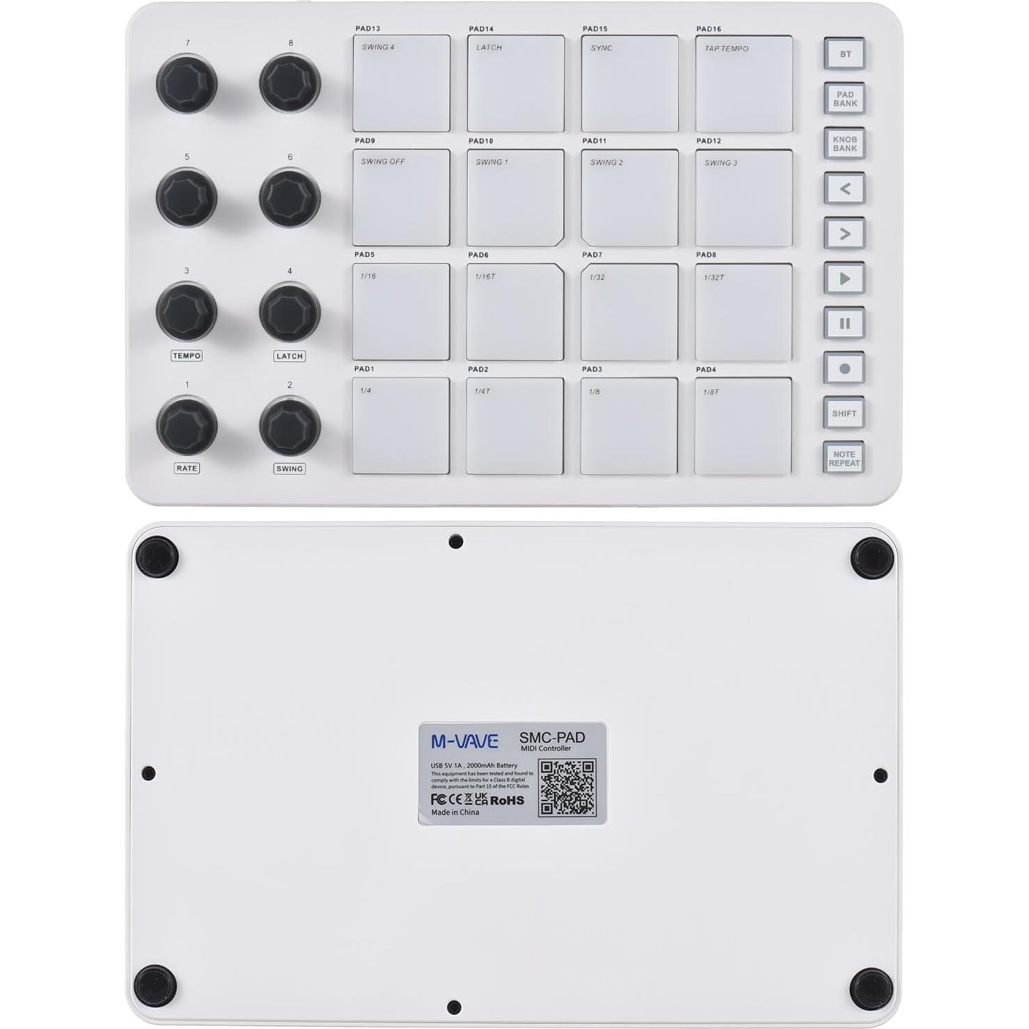 Controlador MIDI Summina Pad 16 Pads RGB Conexión BT 0.68 kg