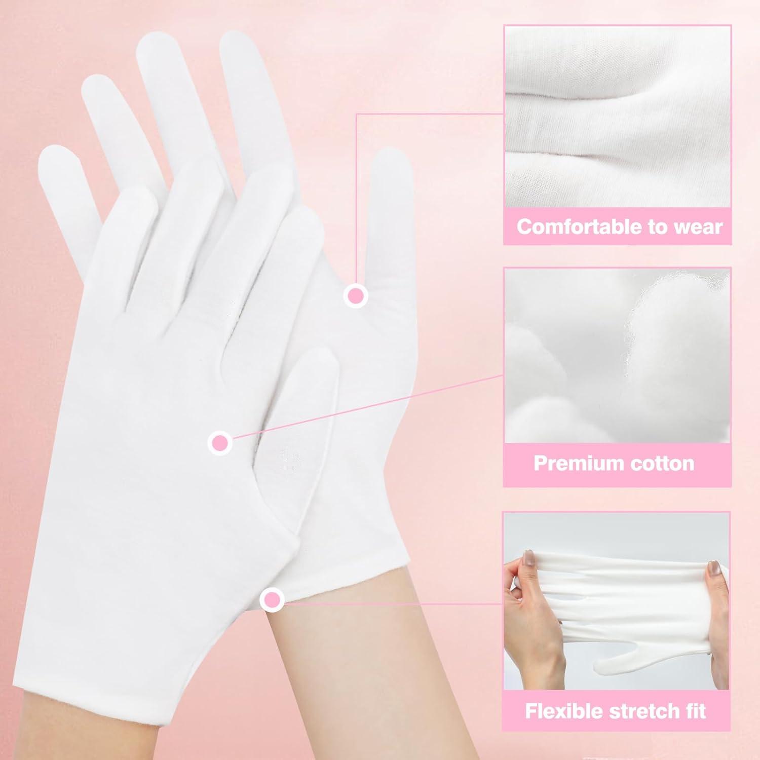 Guantes de Algodón Hidratantes Zealor 6 Pares Extra Grande