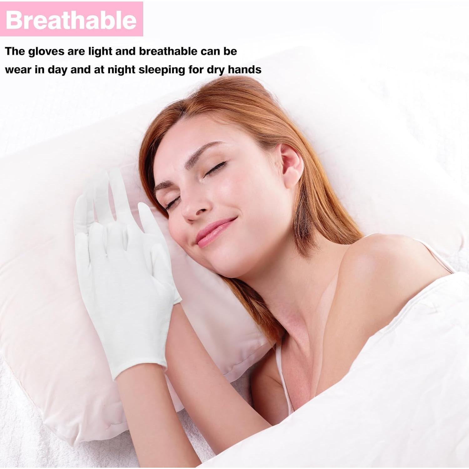 Guantes de Algodón Hidratantes Zealor 6 Pares Extra Grande