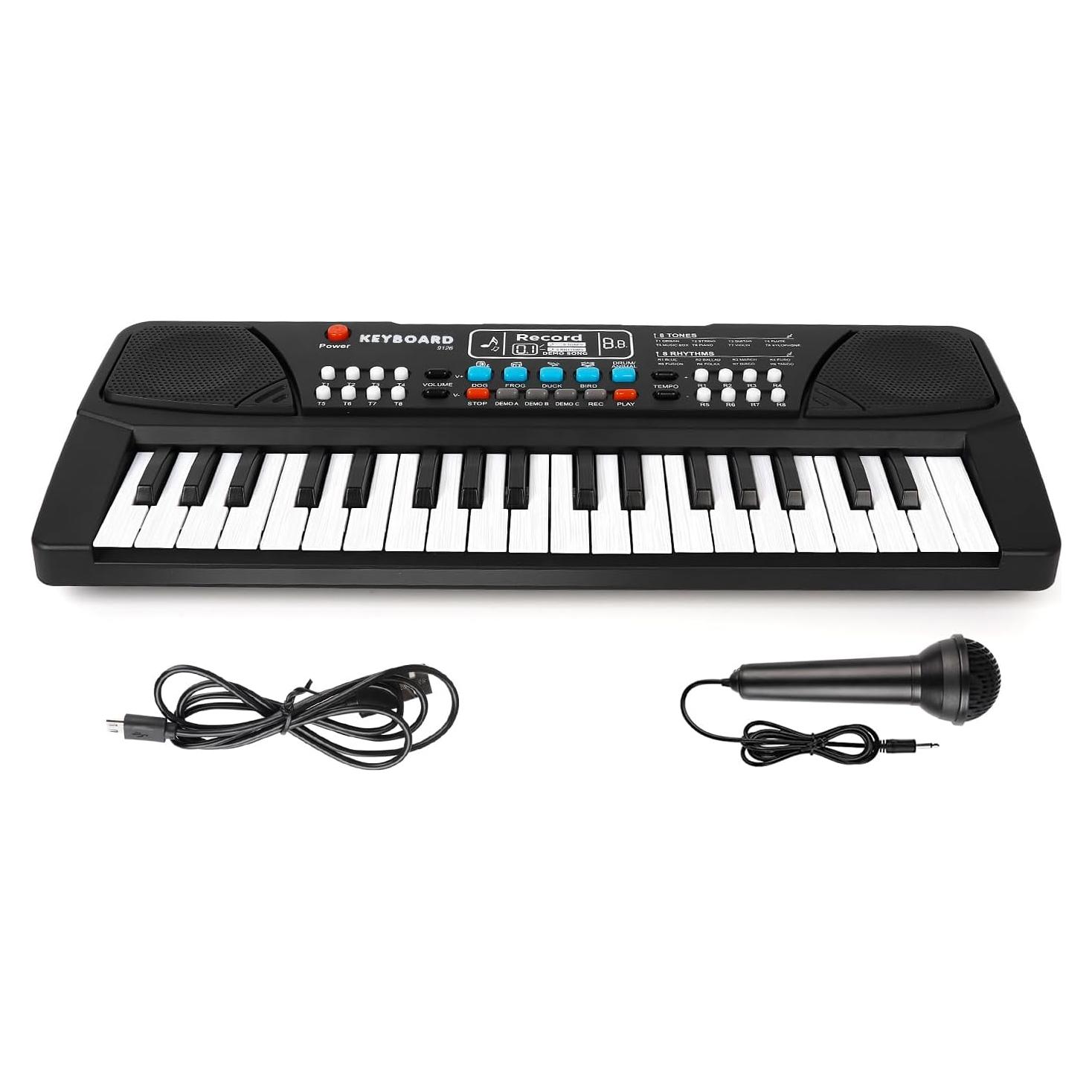 Teclado de Piano Infantil M SANMERSEN 37 Teclas con Micrófono