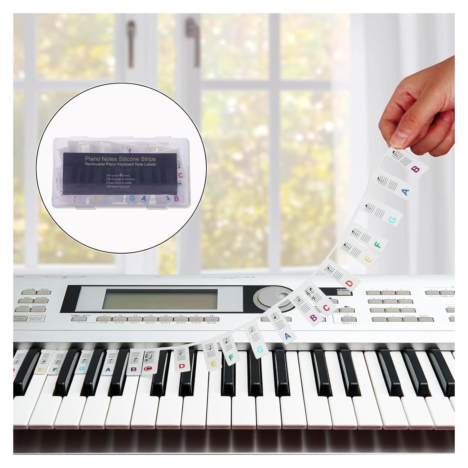 Etiquetas de Notas para Piano Viemior 88 Teclas Silicona Removibles