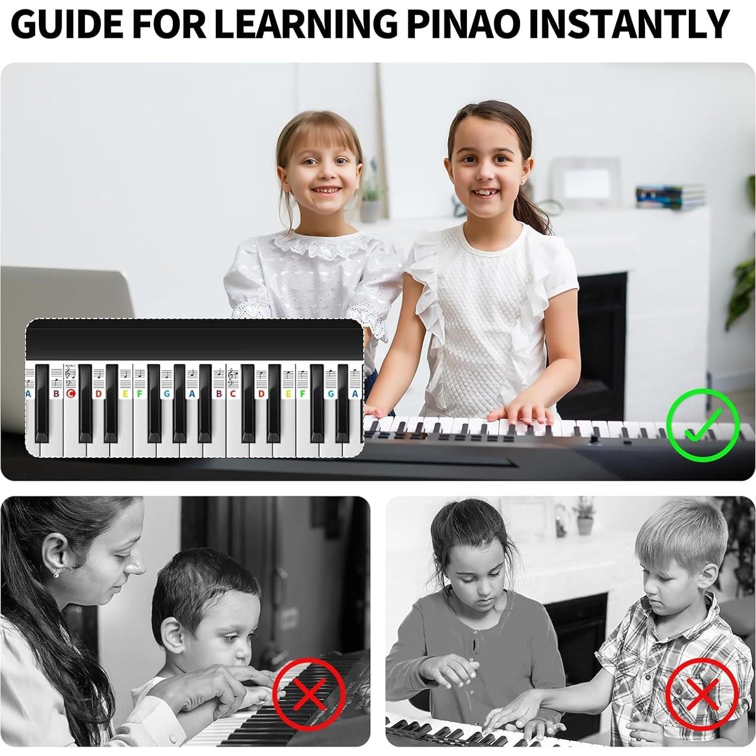 Etiquetas de Notas para Piano Viemior 88 Teclas Silicona Removibles