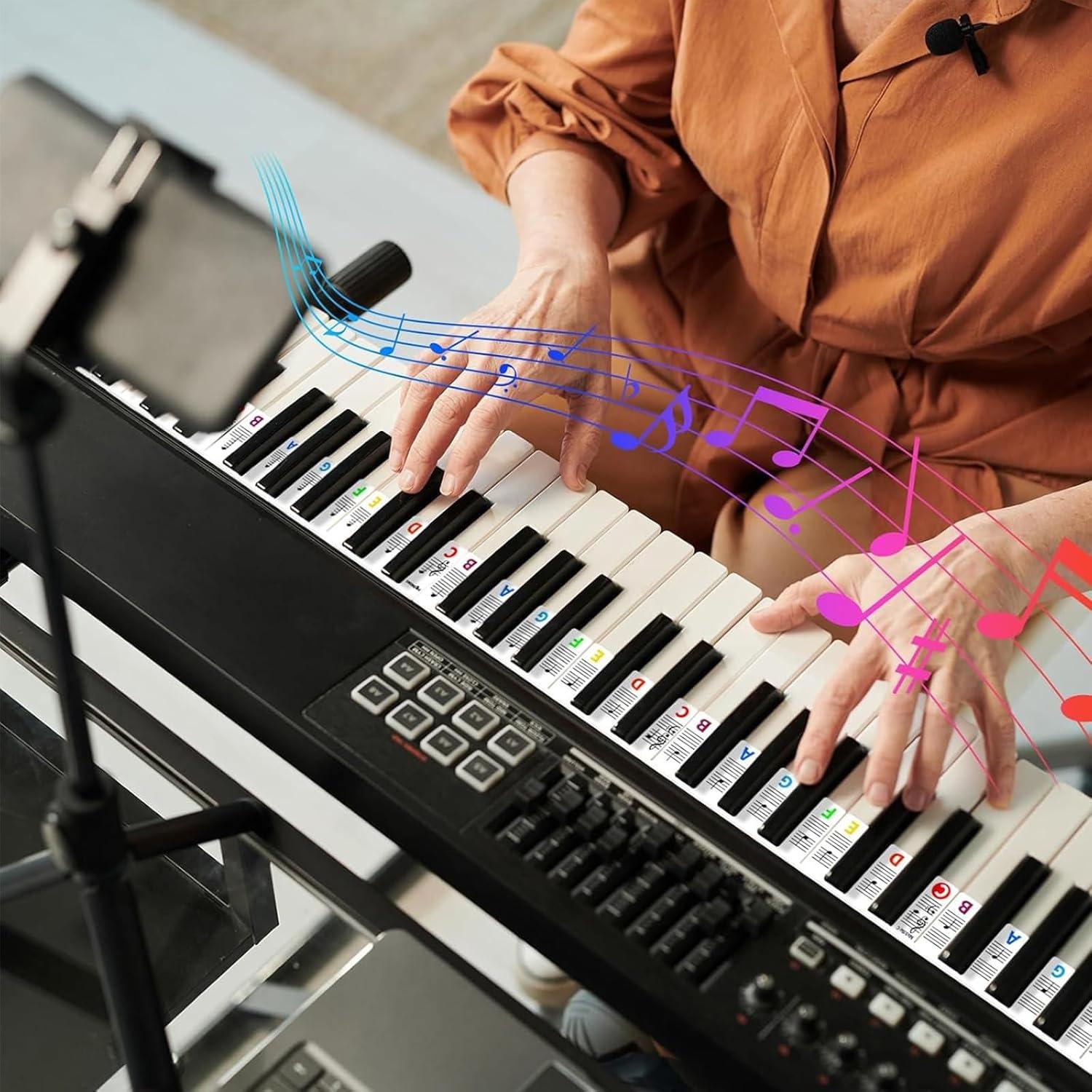 Etiquetas de Notas para Piano Viemior 88 Teclas Silicona Removibles