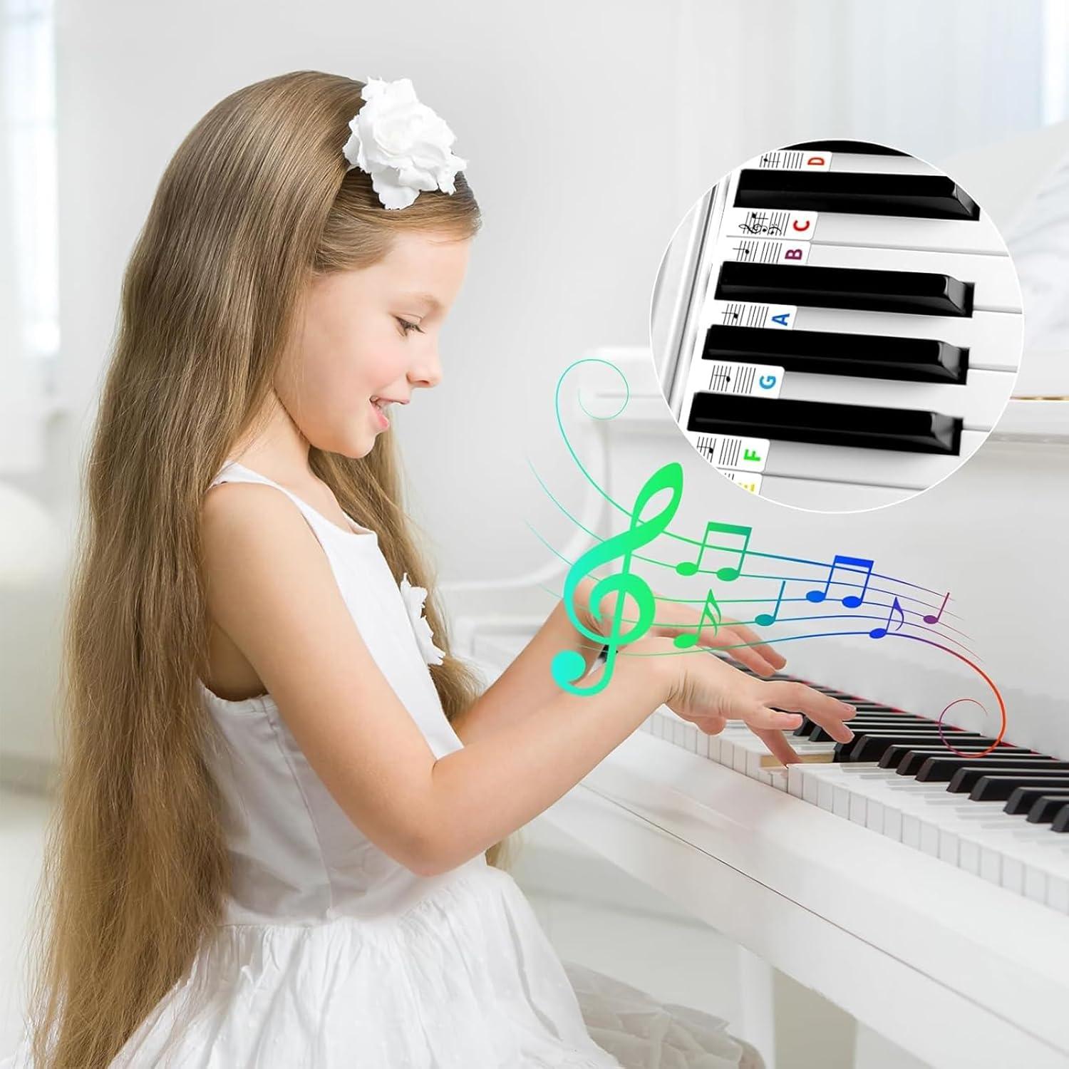 Etiquetas de Notas para Piano Viemior 88 Teclas Silicona Removibles