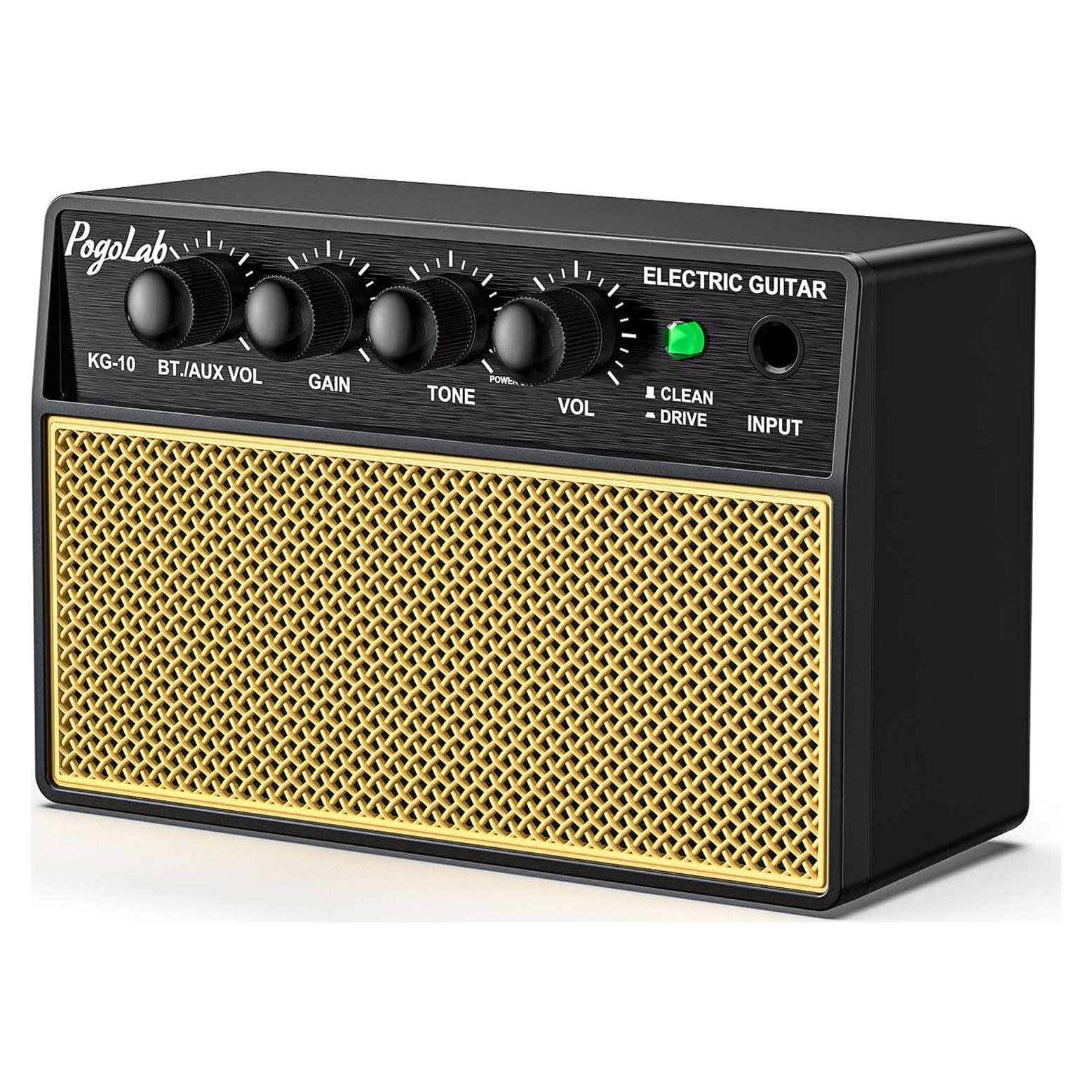 Amplificador de Guitarra Mini 10W Recargable Bluetooth Negro Amarillo