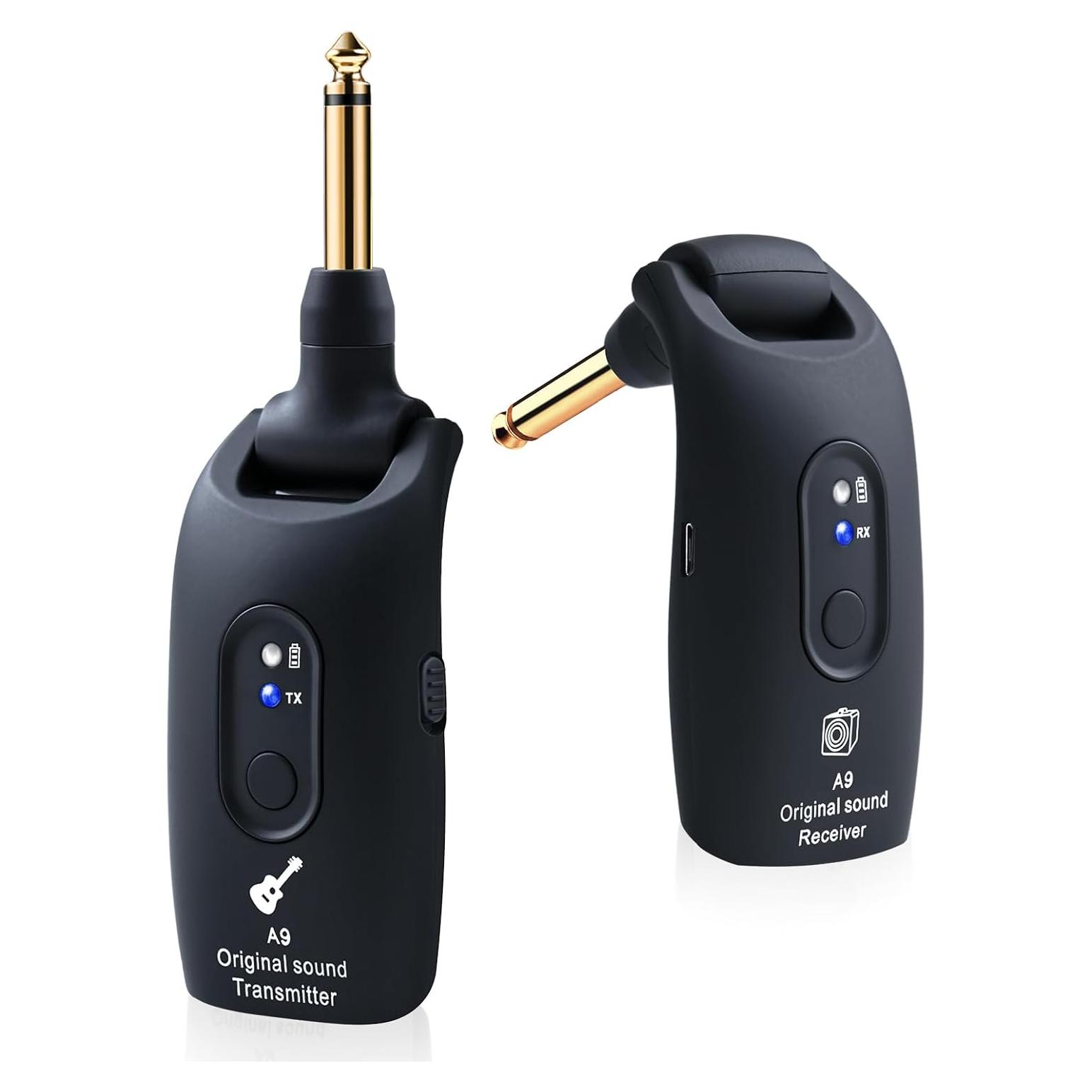 Transmisor y Receptor Inalámbrico de Guitarra A9 Negro 2.4GHz
