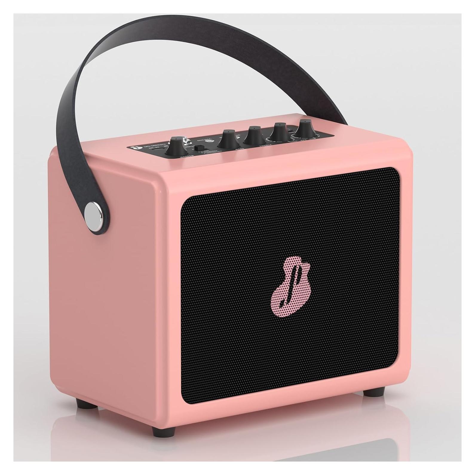 Mini Amplificador de Guitarra Eléctrica Recargable 5W Rosa