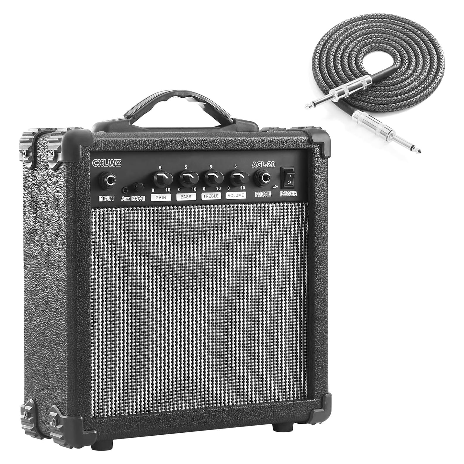 Amplificador de guitarra eléctrica 20W portátil con auriculares - Negro