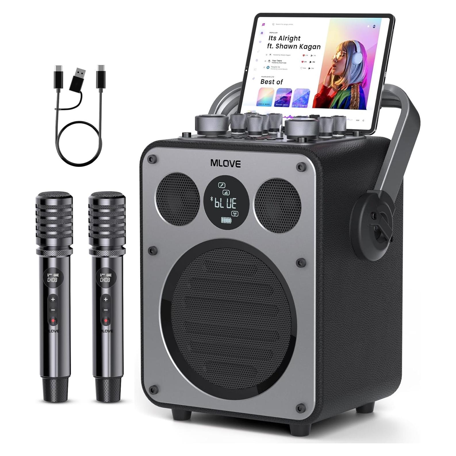 MLOVE D5 Máquina de Karaoke Profesional Bluetooth 200W