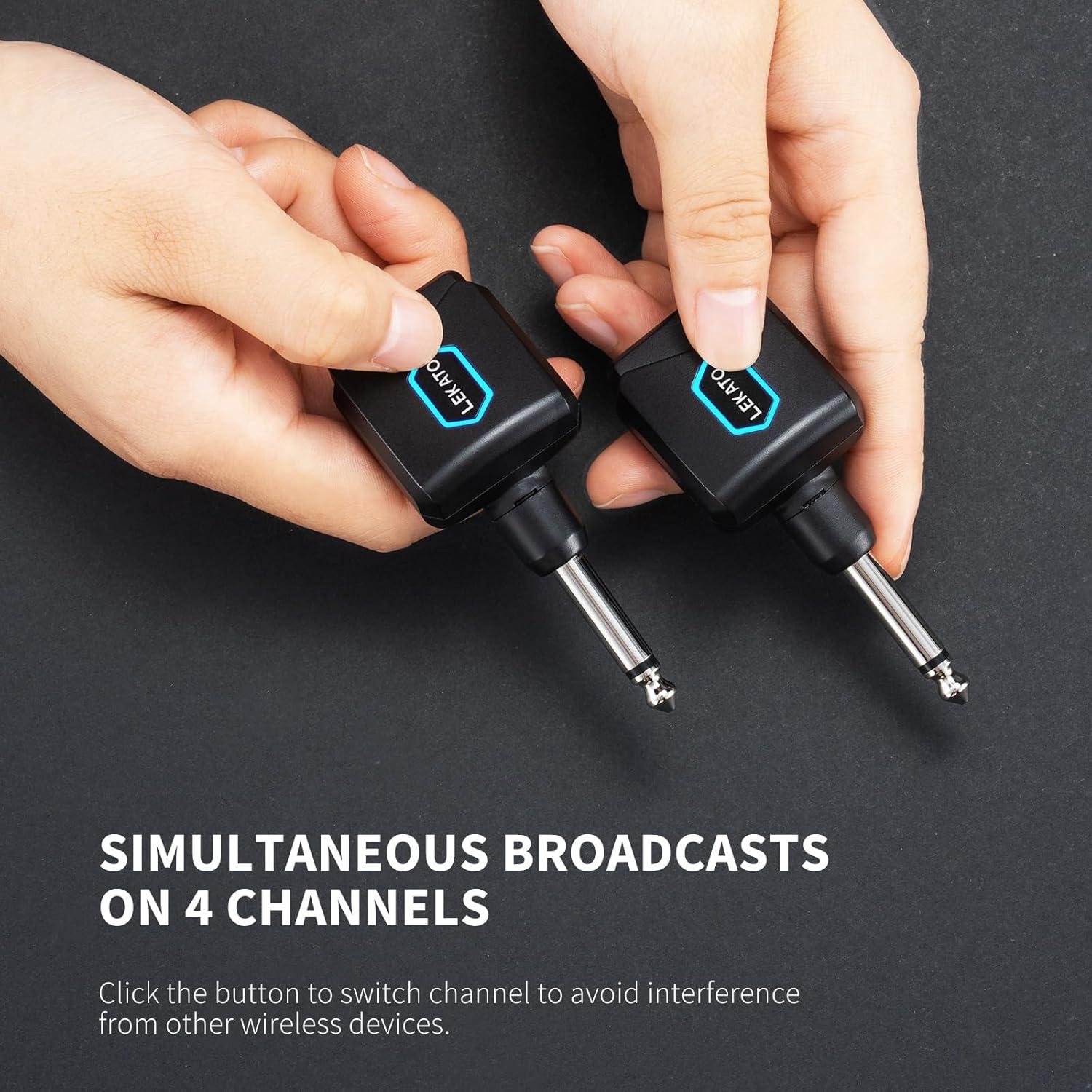 Sistema Inalámbrico de Guitarra LEKATO JW-06 5.8G con Caja de Carga