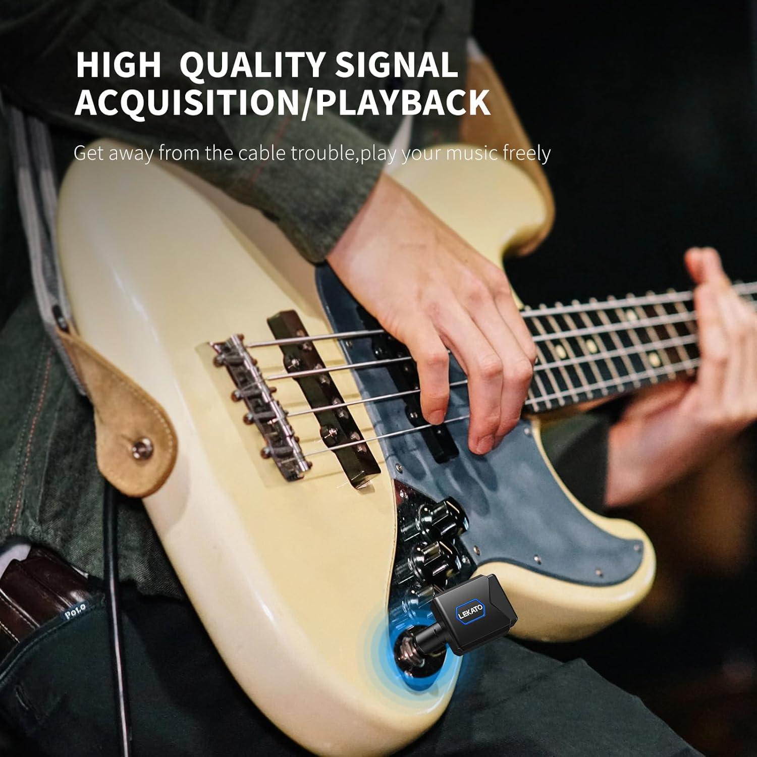 Sistema Inalámbrico de Guitarra LEKATO JW-06 5.8G con Caja de Carga