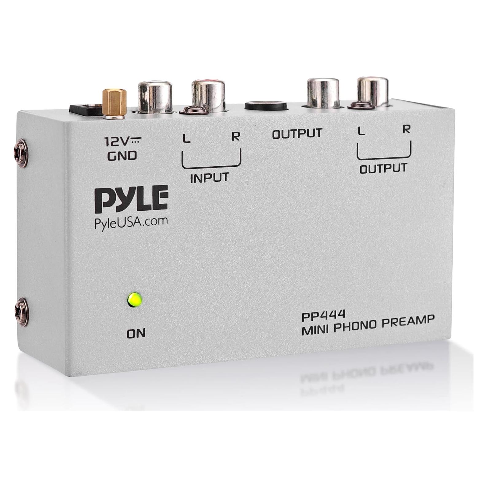Preamplificador de Fono Pyle PP444 - RCA, Bajo Ruido, 12V