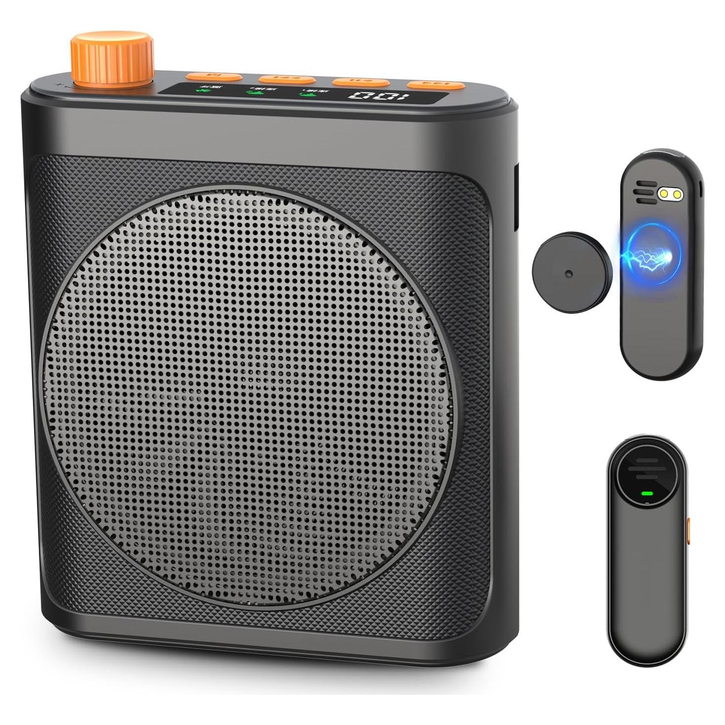 Amplificador de Voz Inalámbrico Bluetooth con 2 Micrófonos - Negro