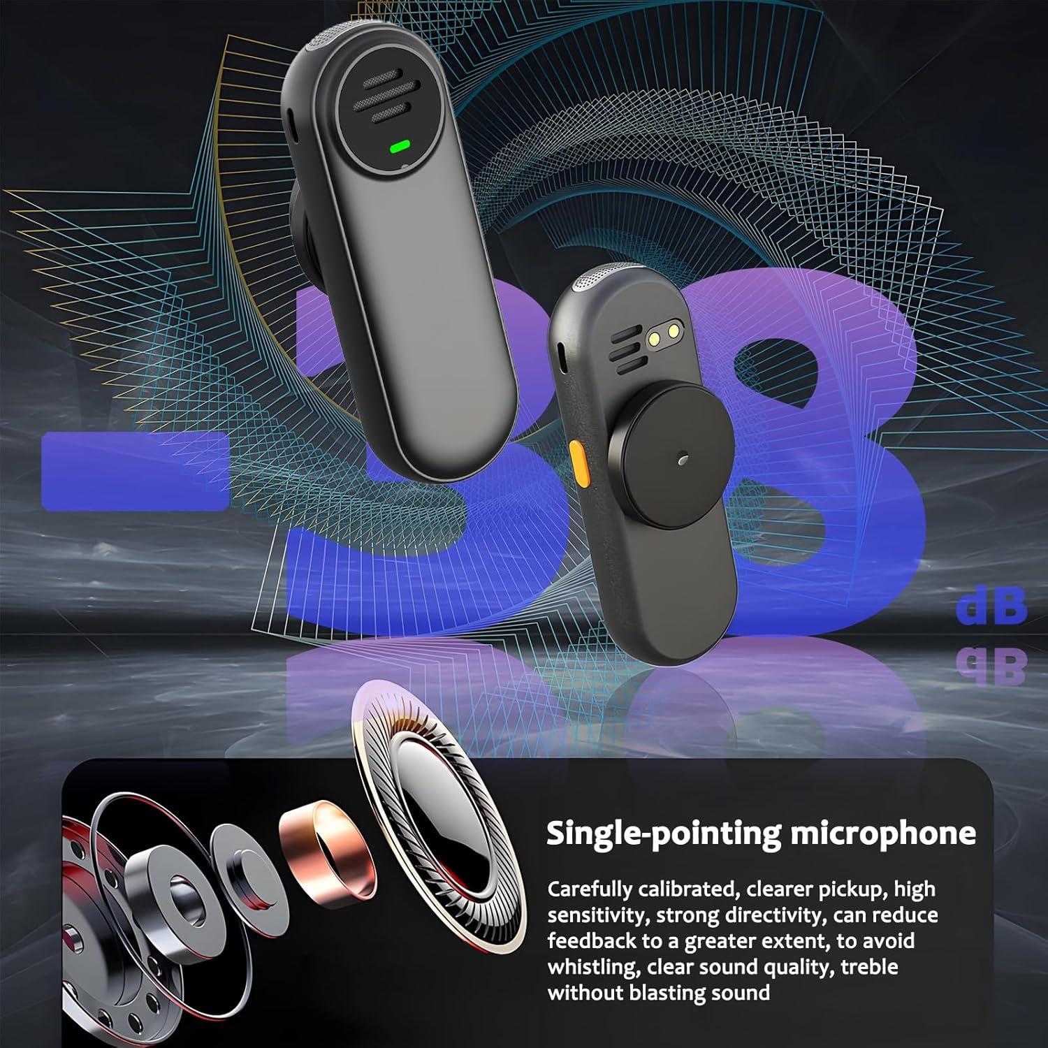 Amplificador de Voz Inalámbrico Bluetooth con 2 Micrófonos - Negro