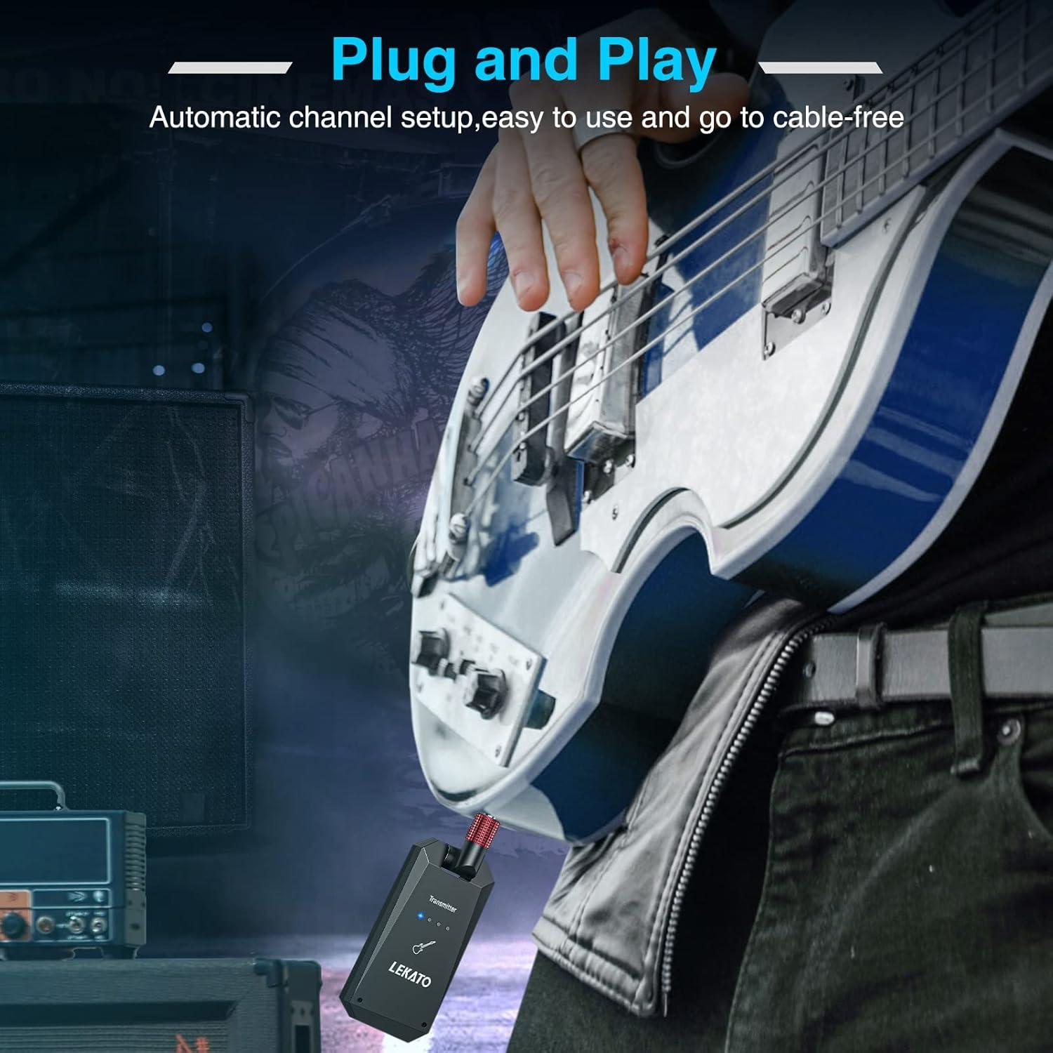 Sistema Inalámbrico de Guitarra LEKATO WS-90 5.8GHz 4 Canales