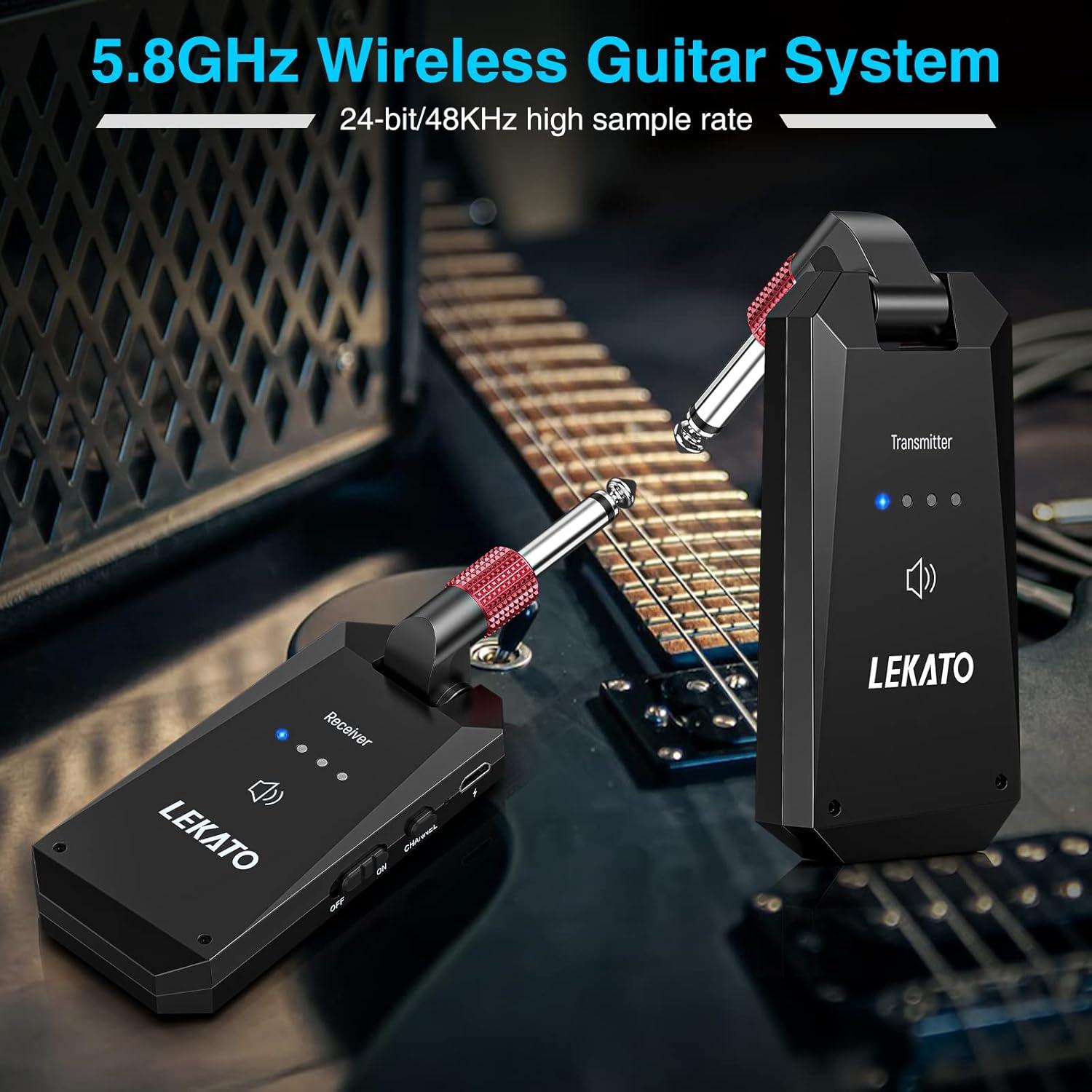 Sistema Inalámbrico de Guitarra LEKATO WS-90 5.8GHz 4 Canales