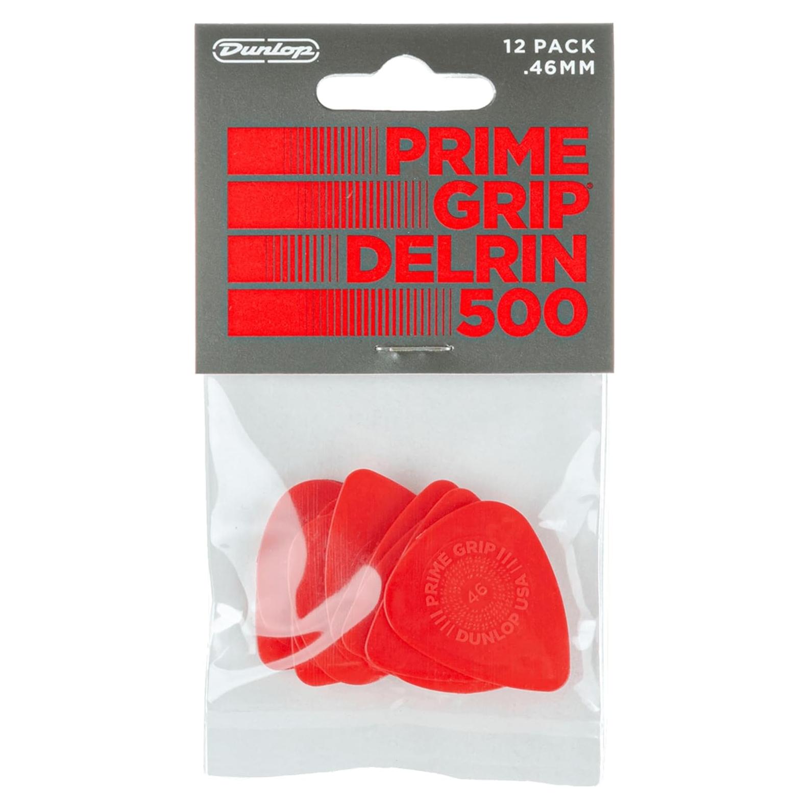 Púas de Guitarra Jim Dunlop Delrin 500 Prime Grip 0.46mm