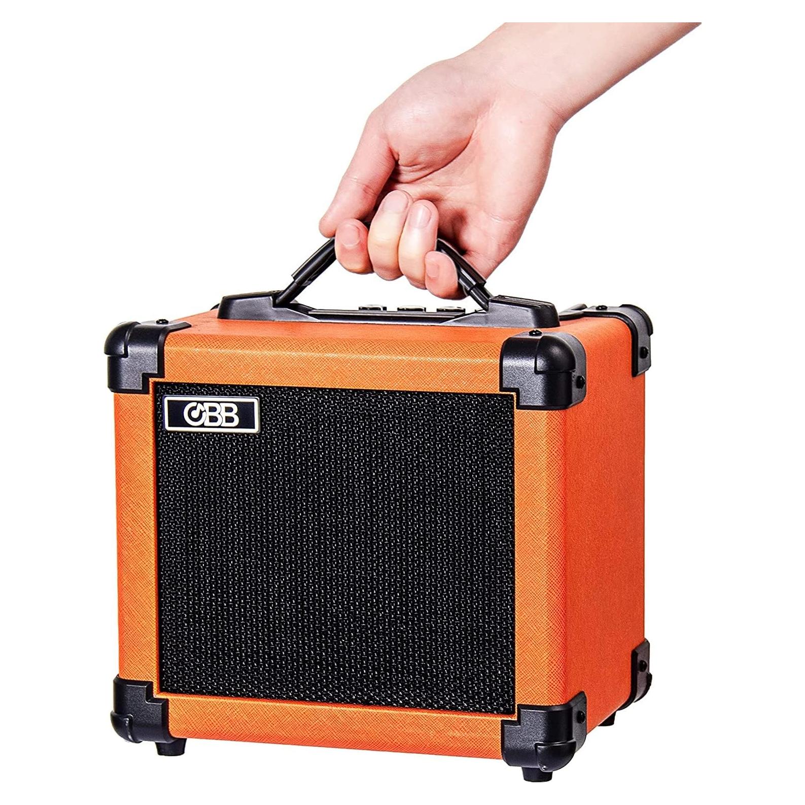 Amplificador de guitarra portátil OBB 10W Bluetooth naranja