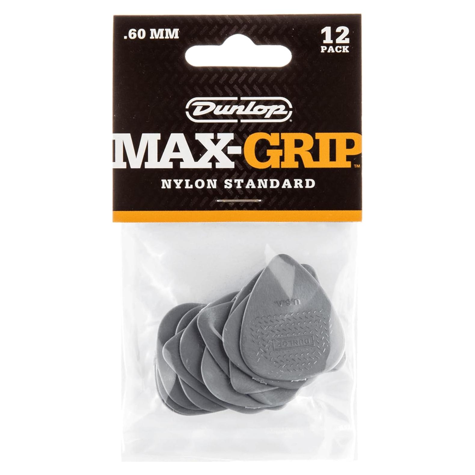 Picos de Guitarra Dunlop Max Grip Nylon 12 Pack 0.60mm