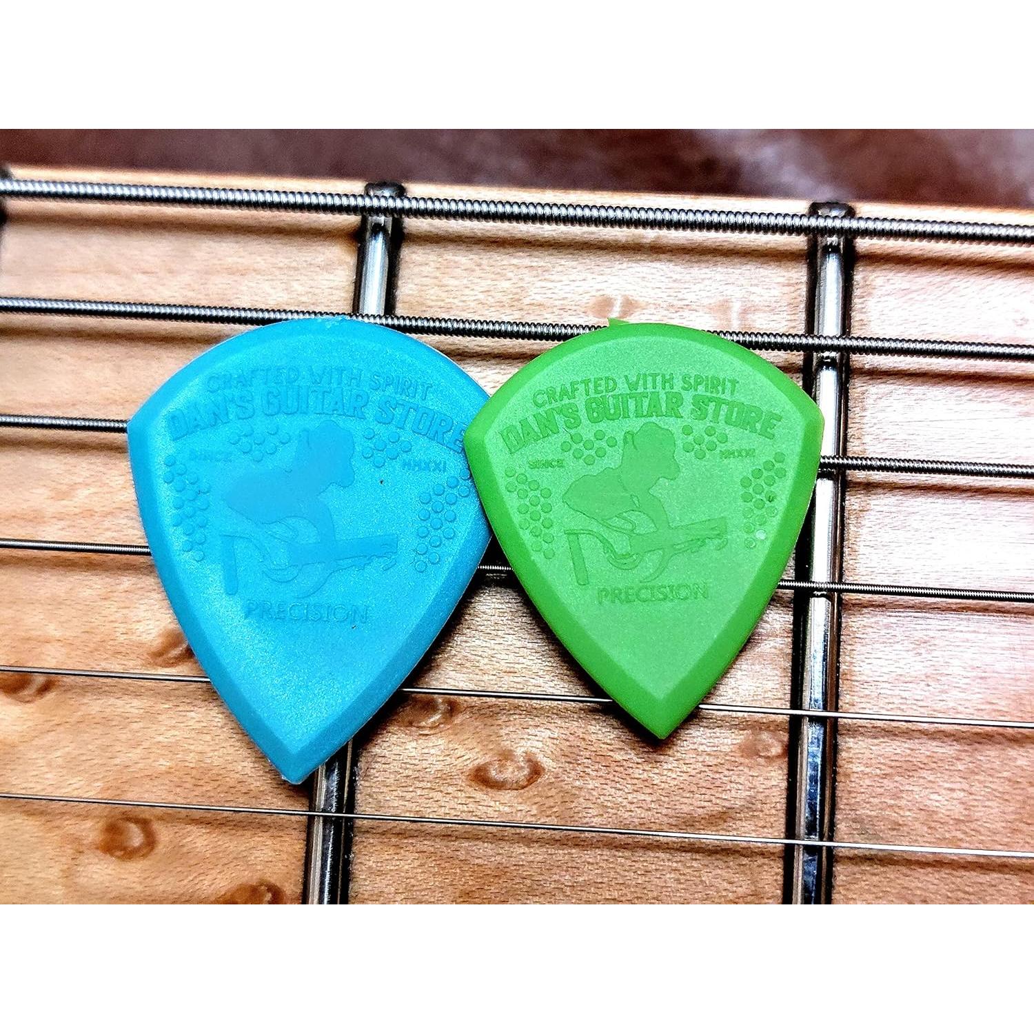 Pua de Precisión Mini Dans Guitar Store - Paquete de 10 - Nylon Verde