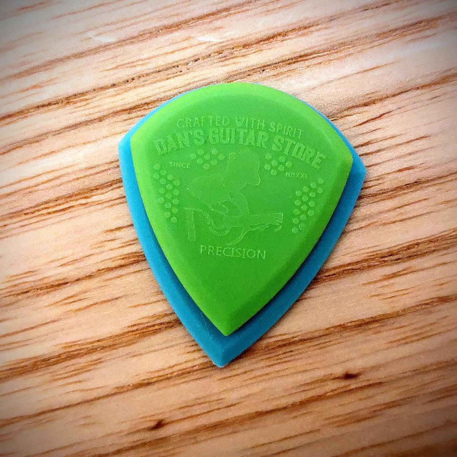 Pua de Precisión Mini Dans Guitar Store - Paquete de 10 - Nylon Verde