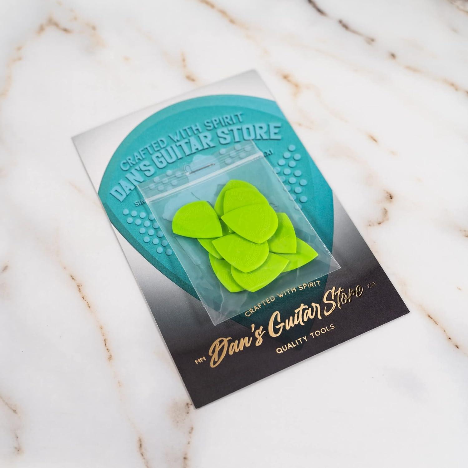 Pua de Precisión Mini Dans Guitar Store - Paquete de 10 - Nylon Verde