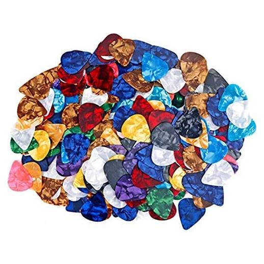 AUGSHY 300 Púas de Guitarra Celuloide - Grosor Delgado, Medio y Pesado