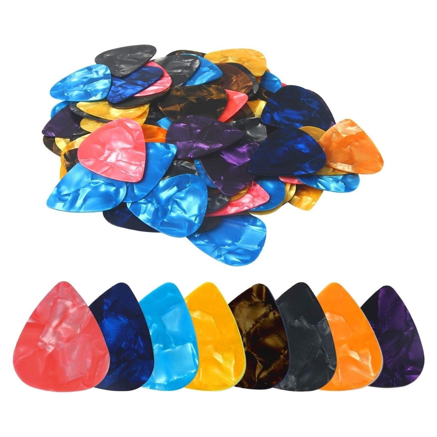 Paquete de 100 Púas de Guitarra Medianas 0.71mm Multicolor