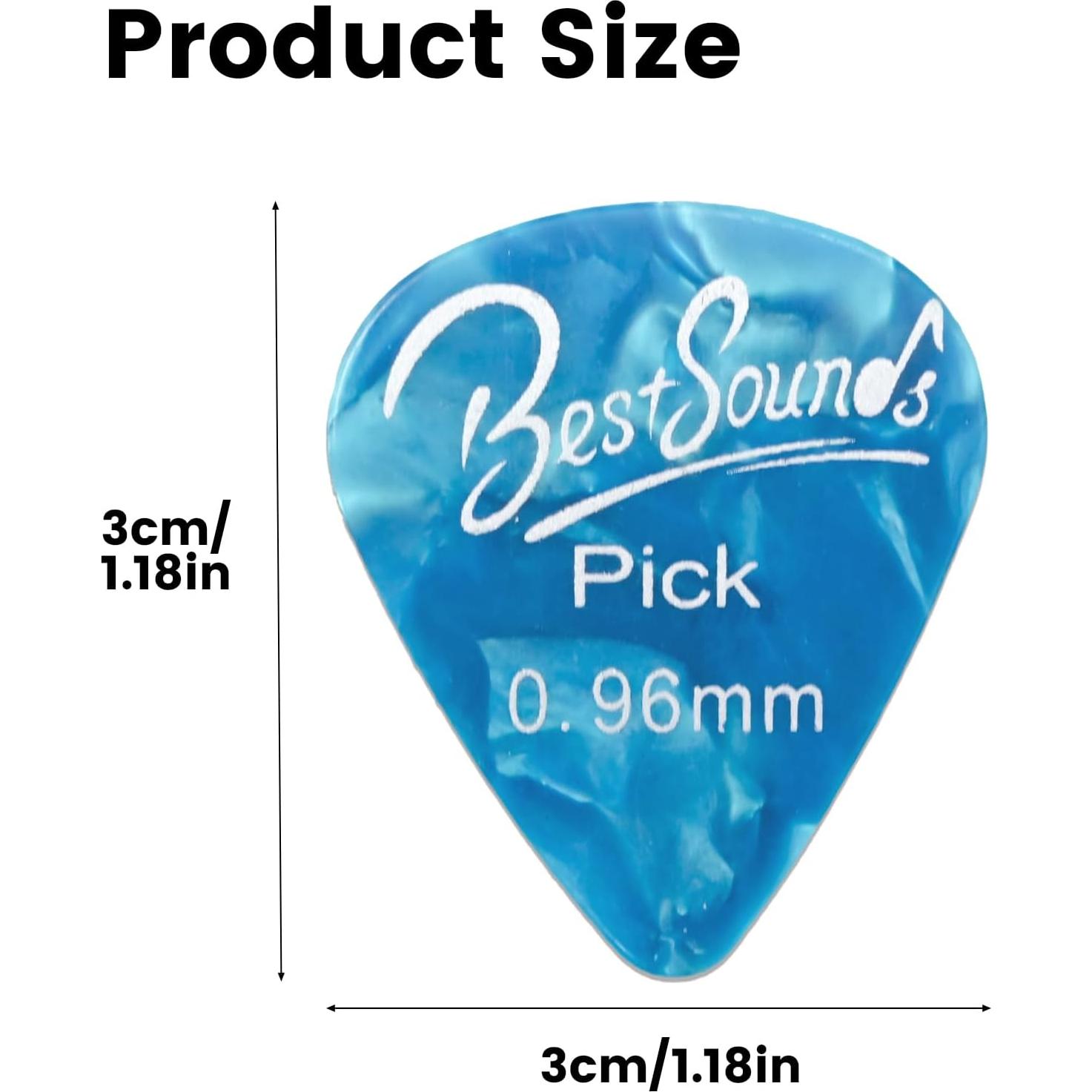 48 Púas de Guitarra Dulphee - Celuloide Perla, 3 Grosores