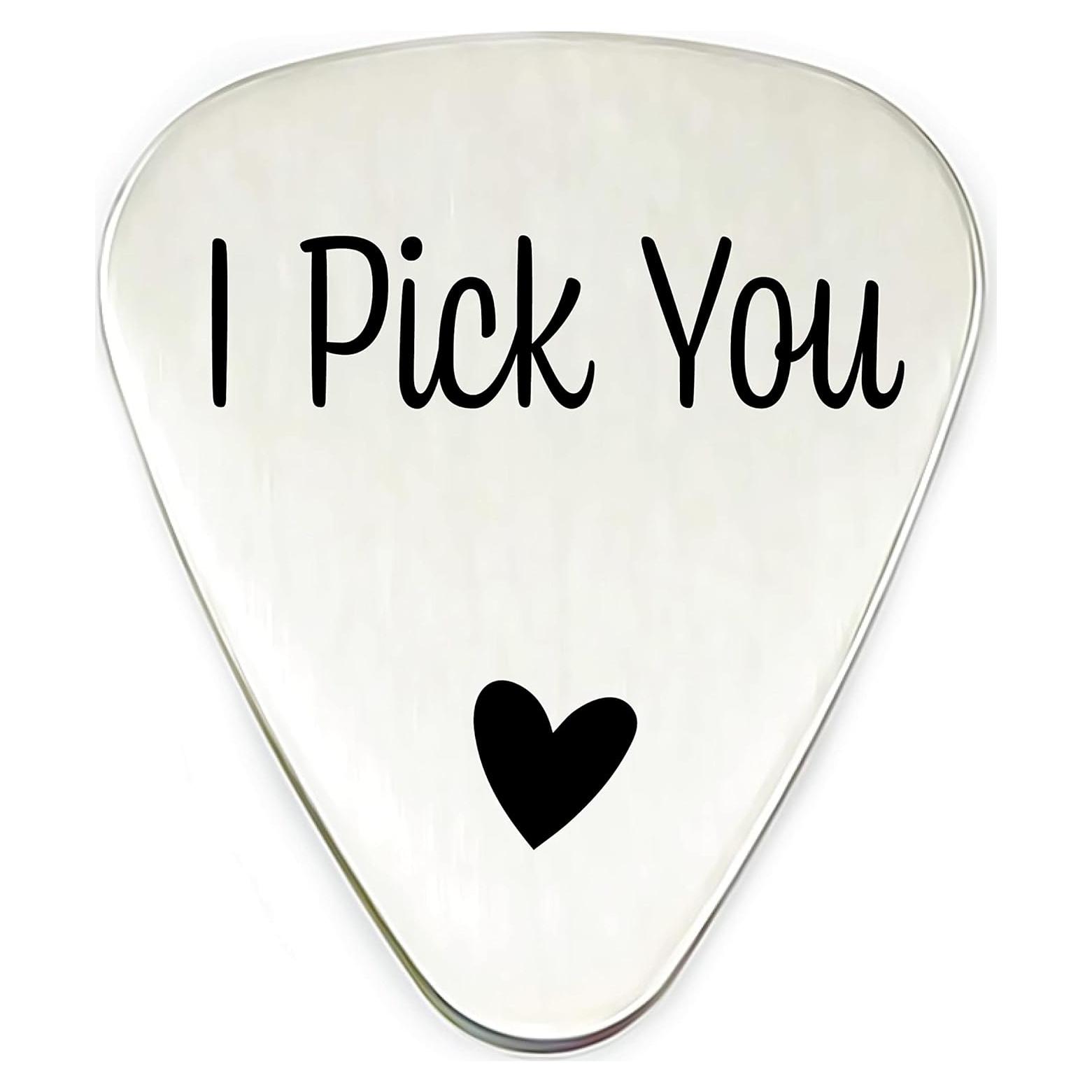 Pua de Guitarra de Acero Inoxidable Grabada #2 - Regalo Único