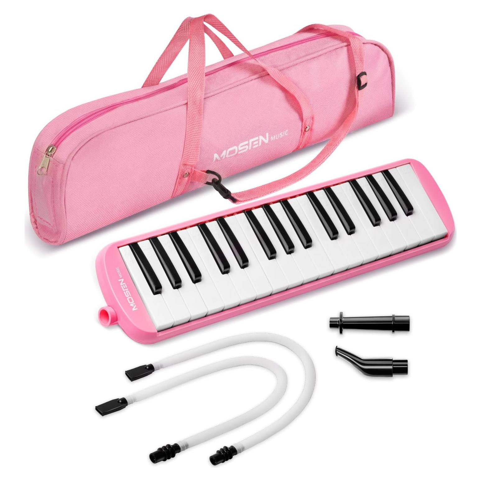 Melódica MOSEN 32 Teclas Rosa con Bolsa y Tubo de Respiración