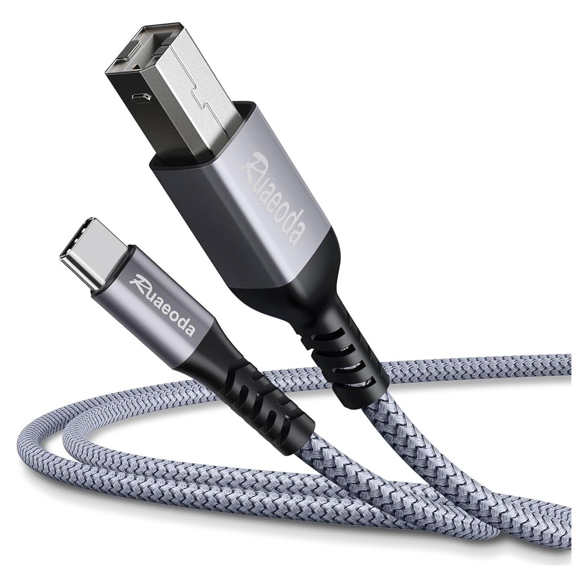 Cable USB C a B 1.83 m Ruaeoda para impresora y escáner
