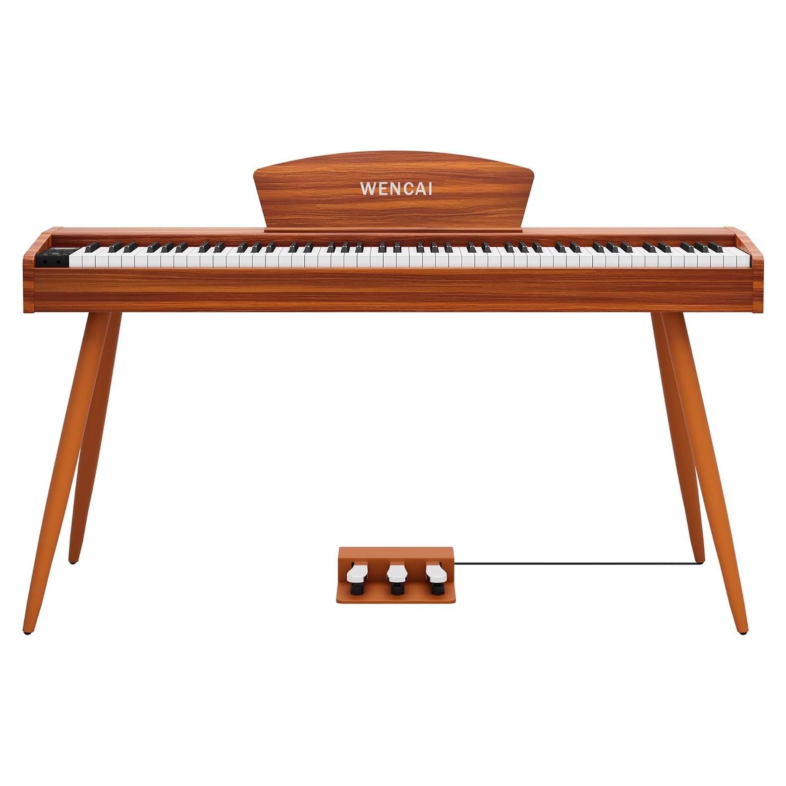 Piano Digital WENCAI 88 Teclas Ponderadas Naranja para Adultos