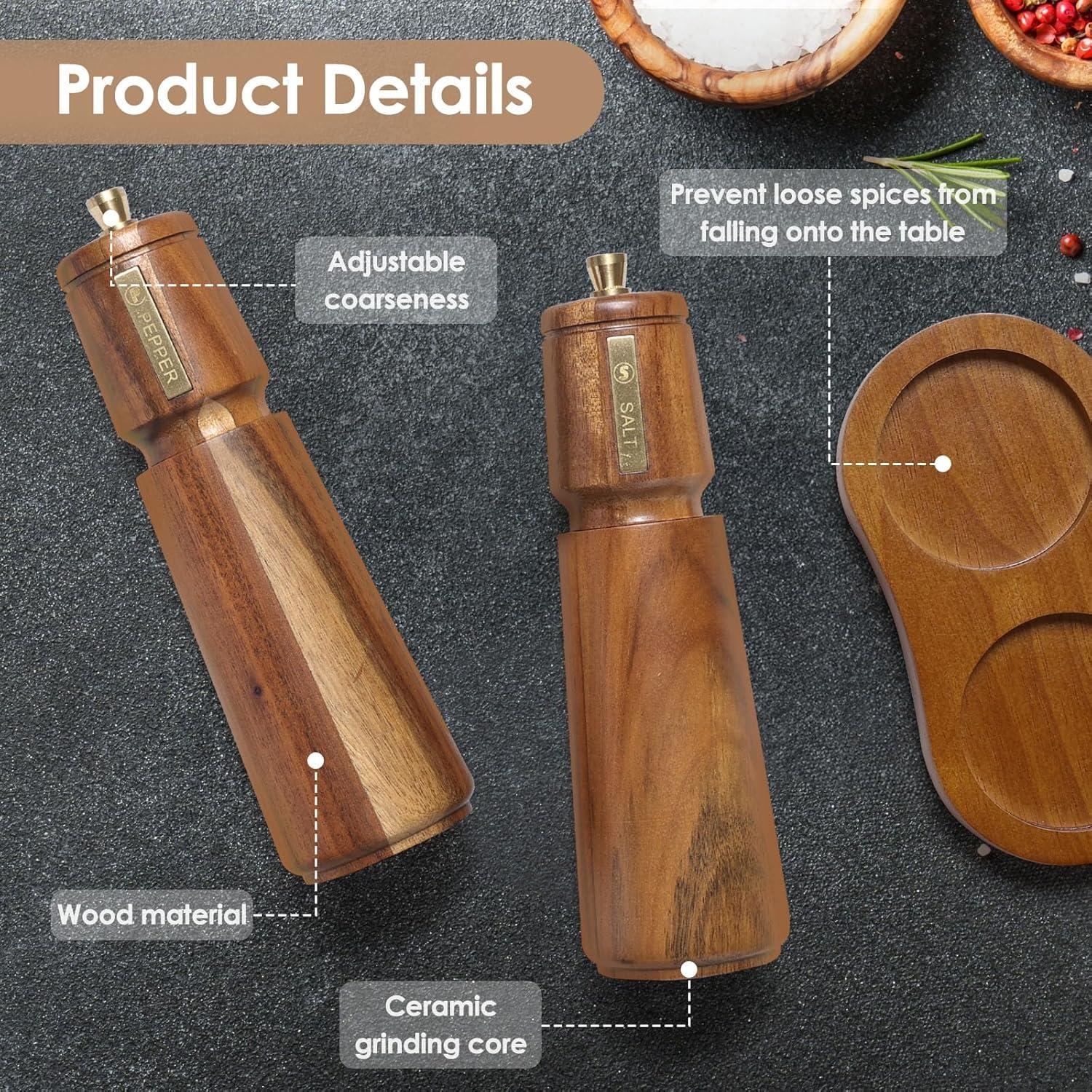 Juego de Molinillos de Sal y Pimienta Foyucool 20 cm Madera