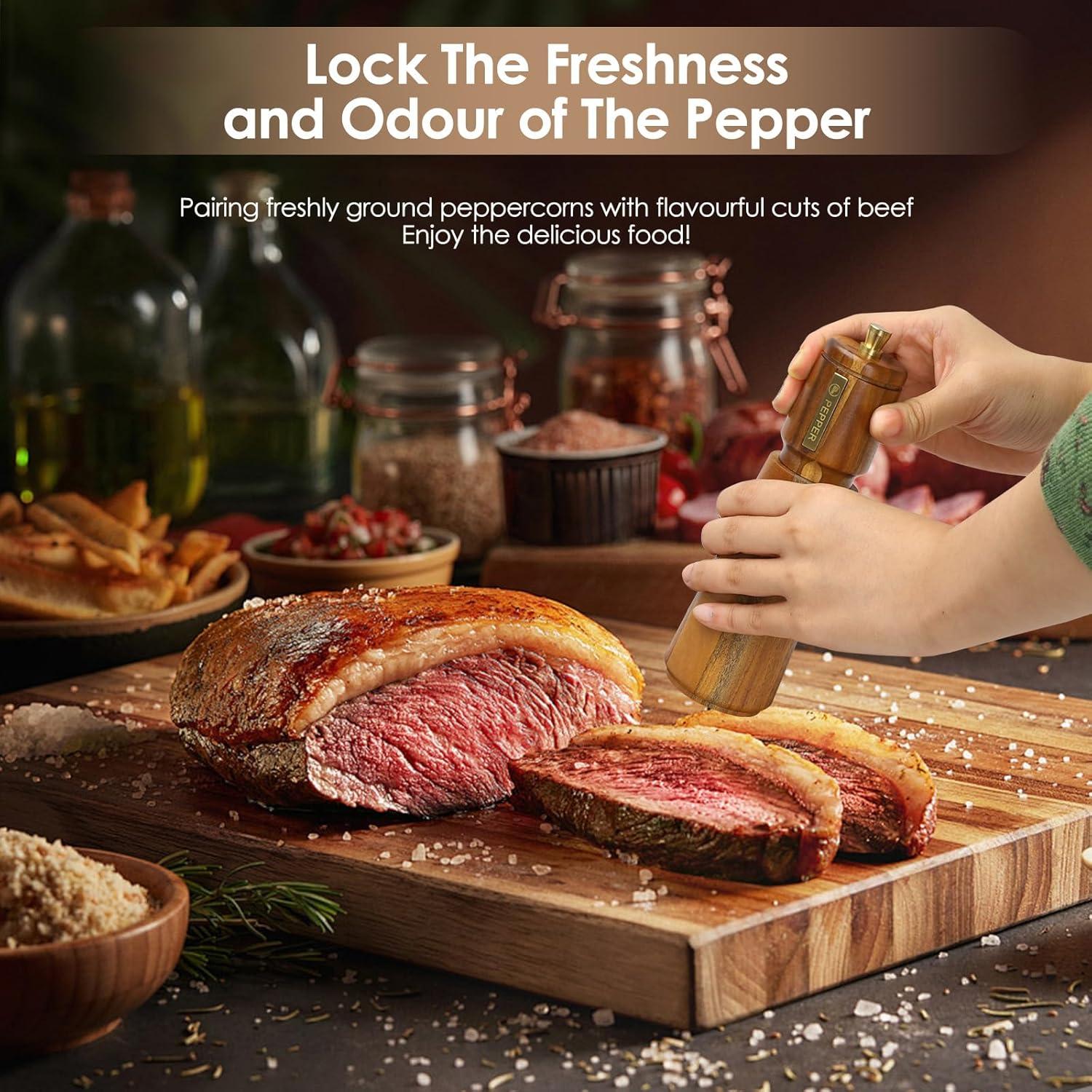 Juego de Molinillos de Sal y Pimienta Foyucool 20 cm Madera