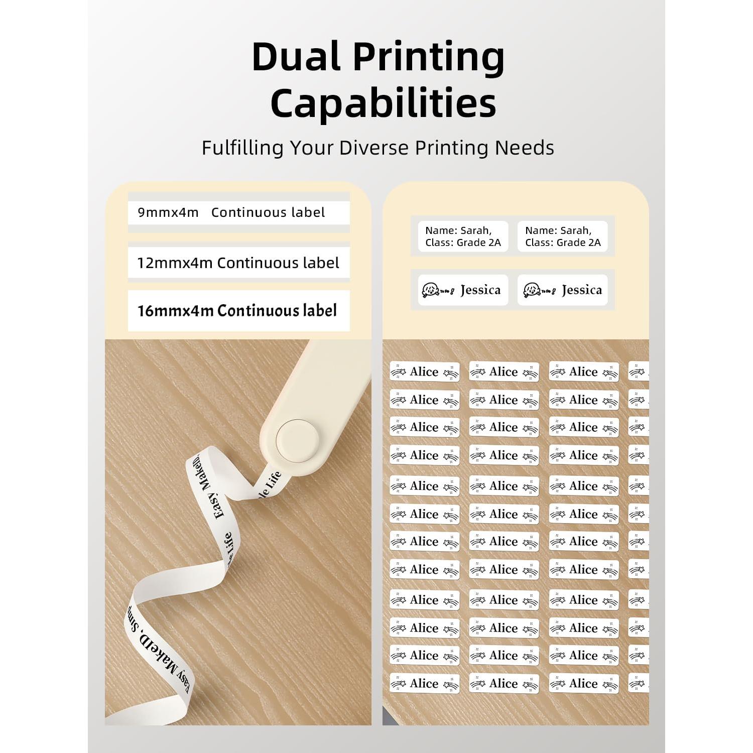 Etiquetadora Portátil Makeid L1 con 3 Cintas de 16mm