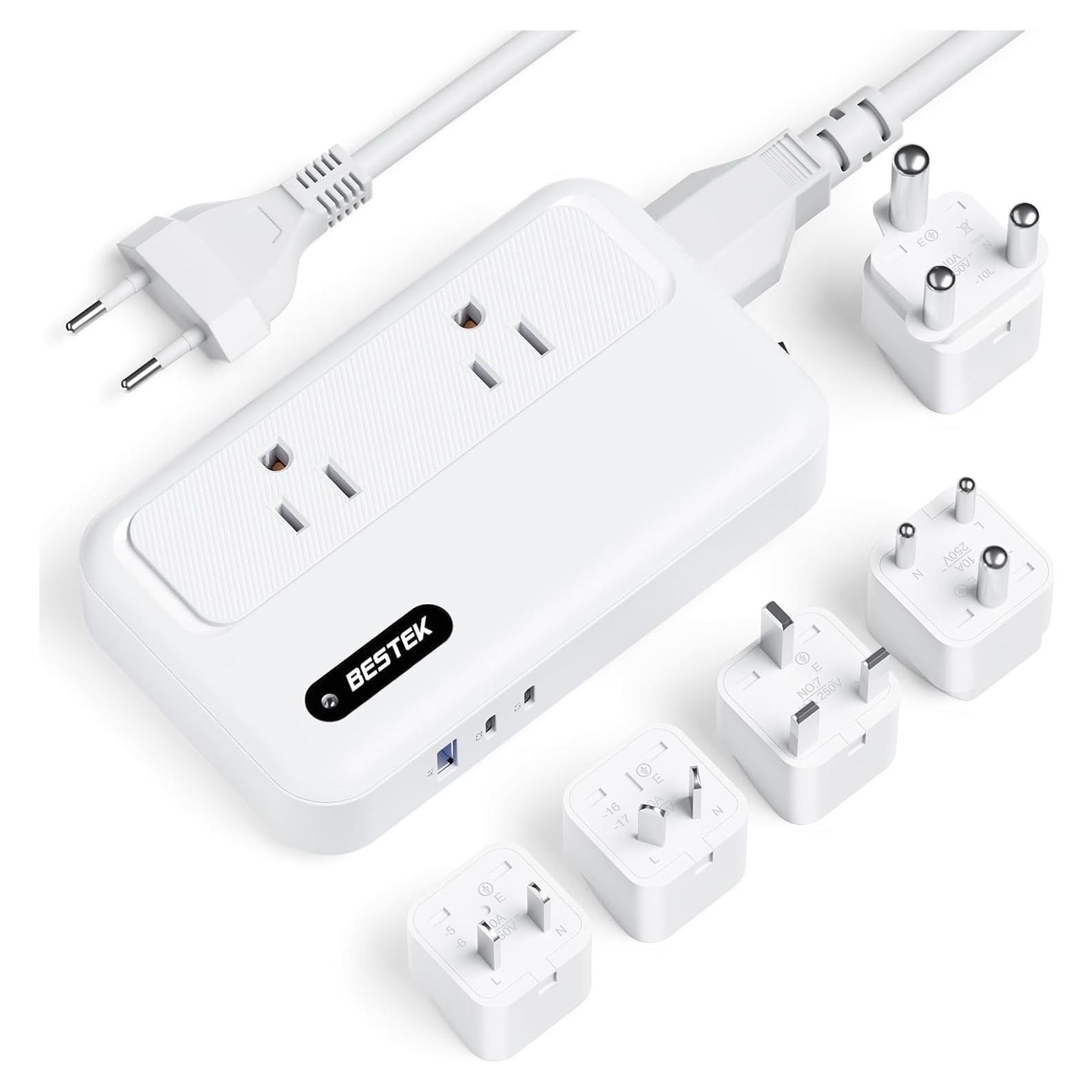 Convertidor de Voltaje BESTEK 220V a 110V con USB 3 Puertos