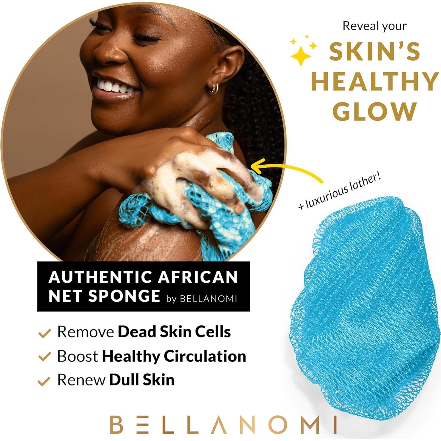 Esponja Exfoliante Africana Bellanomi 114 cm Azul Bebé