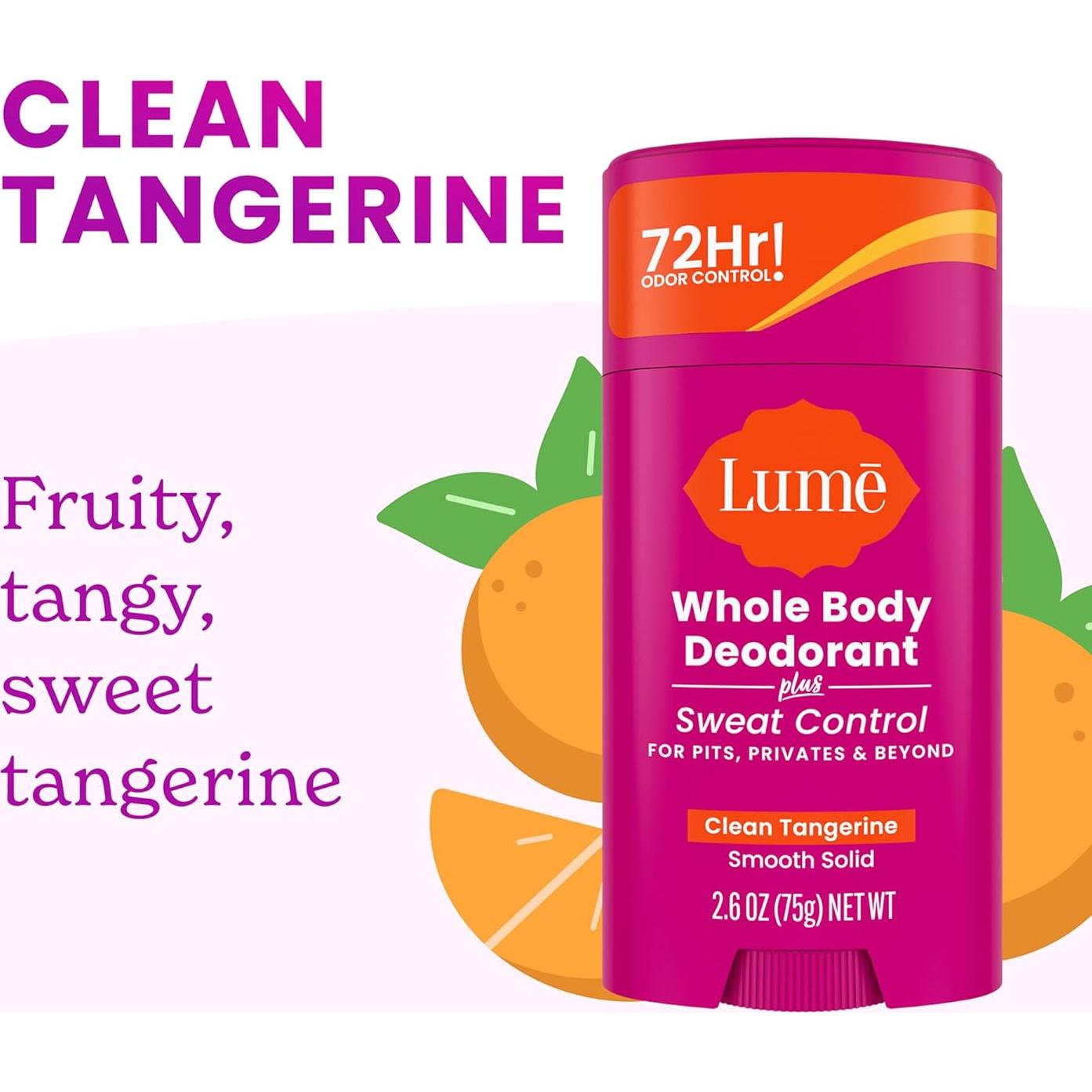 Lume Desodorante Plus Control de Sudor Mandarina 74g - 2 Unidades