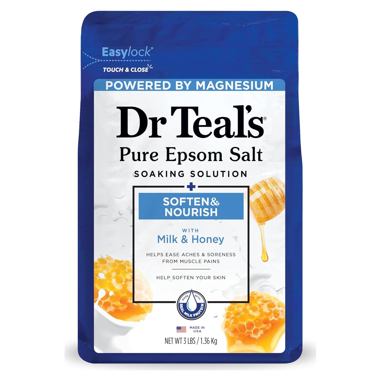 Sal de Epsom Dr Teal's 1.36 kg con Leche y Miel