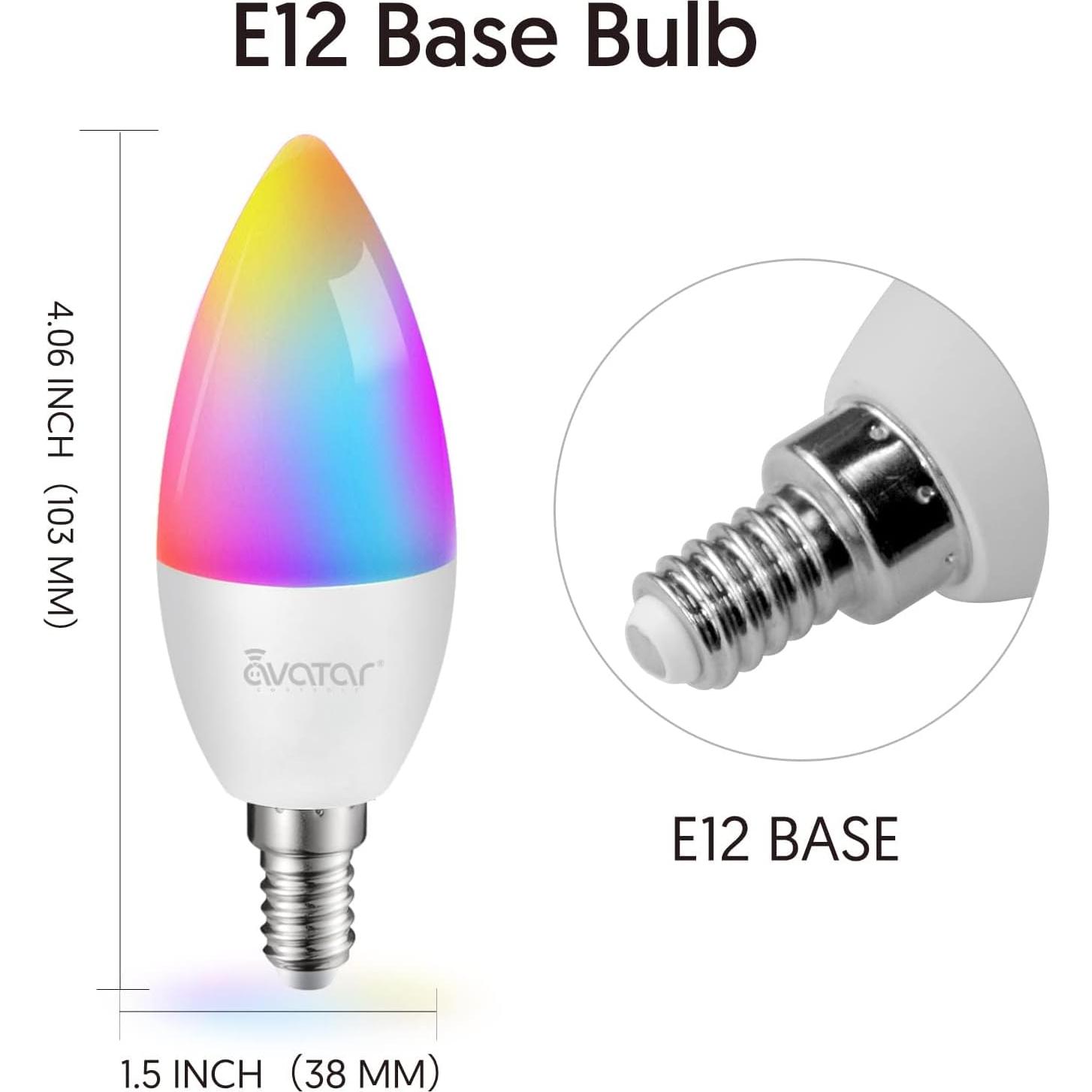Paquete de 2 Bombillas LED Inteligentes E12 Avatar Controls 5W RGB