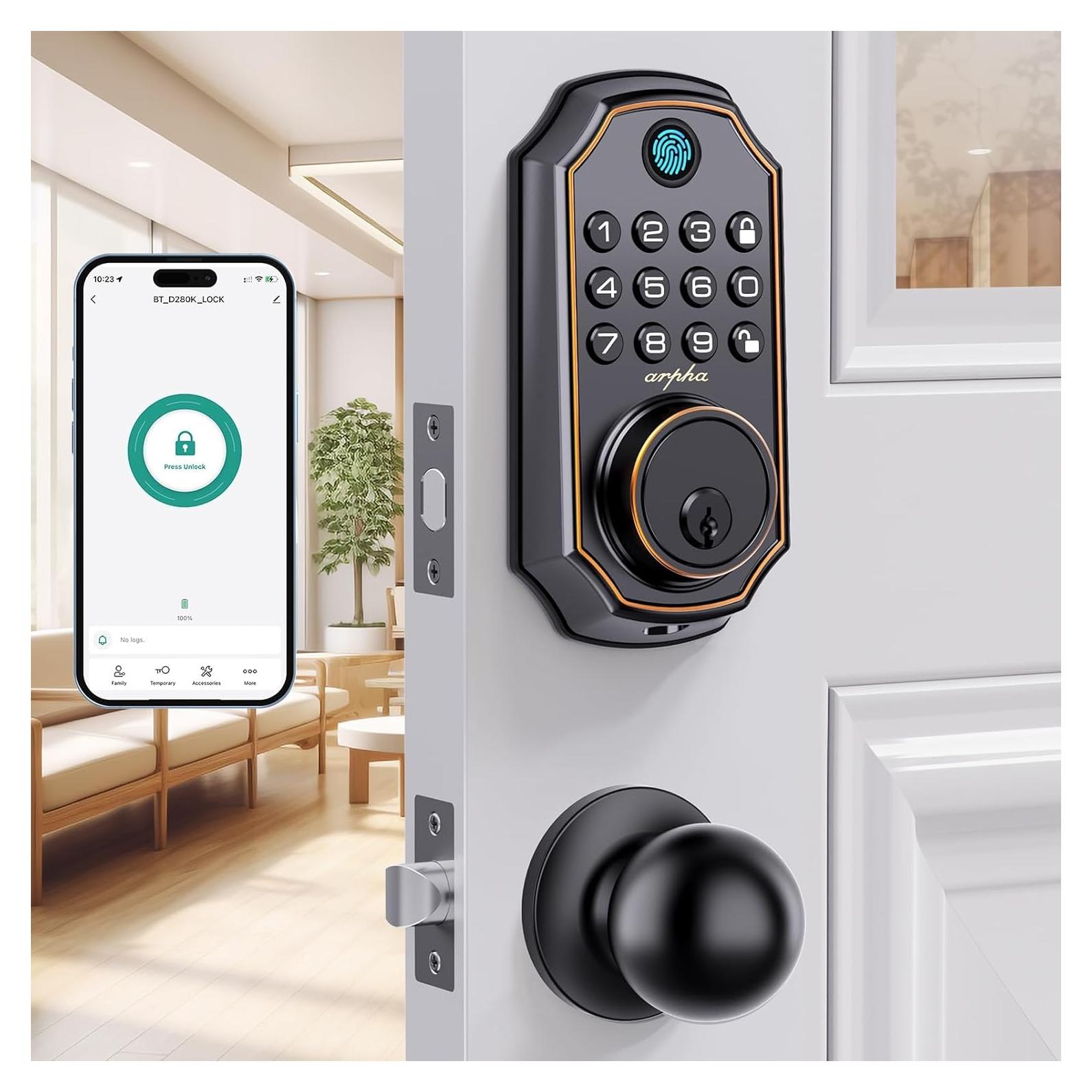 Cerradura Inteligente Arpha D280K con Huella Digital y App